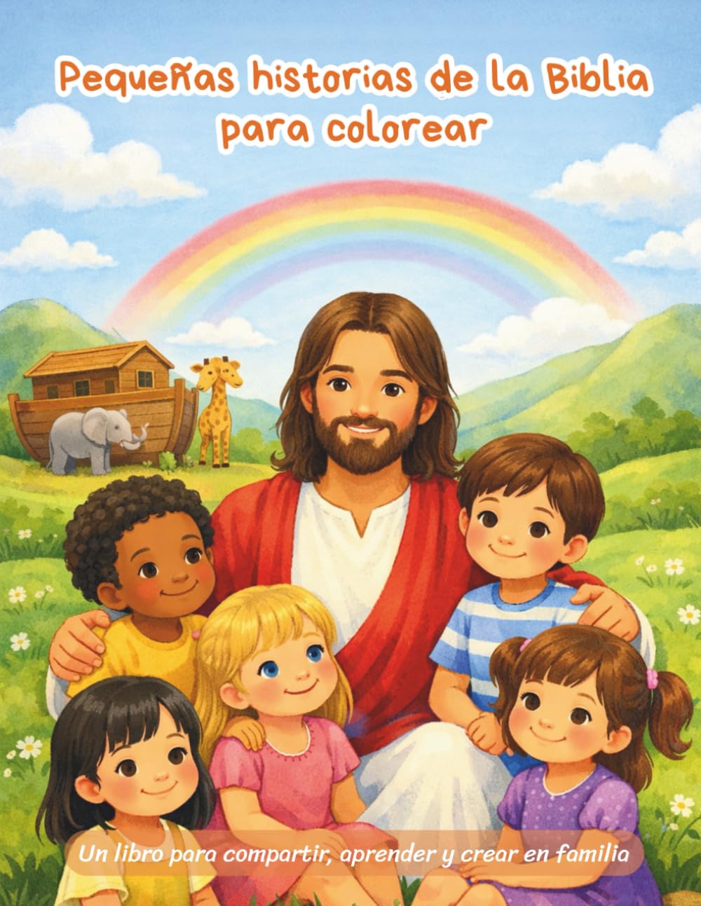 Pequeñas historias de la Biblia para colorear: Un libro para compartir, aprender y crear en familia