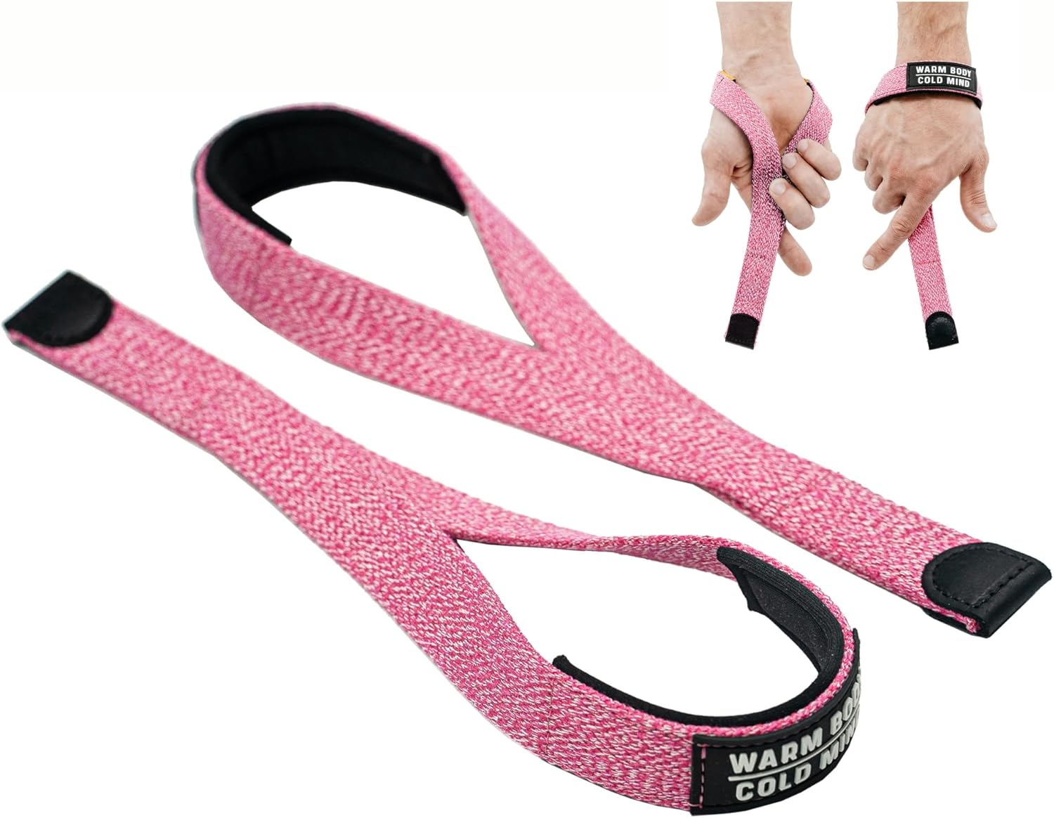 WARM BODY COLD MIND V2 Lifting Wrist Straps for Weightlifting - Hand Straps for Powerlifting, Weight Lifting, Bodybuilding Functional/Cross Training, Deadlift Gym Bar, Cotton