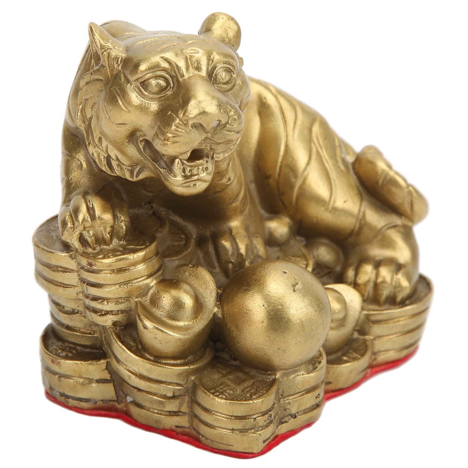 HAIBING Lucky Tiger Statue, Premium Brass Easy to Clean Brass Tiger Sturdy Durable for Dorm for Office for Bedroom
