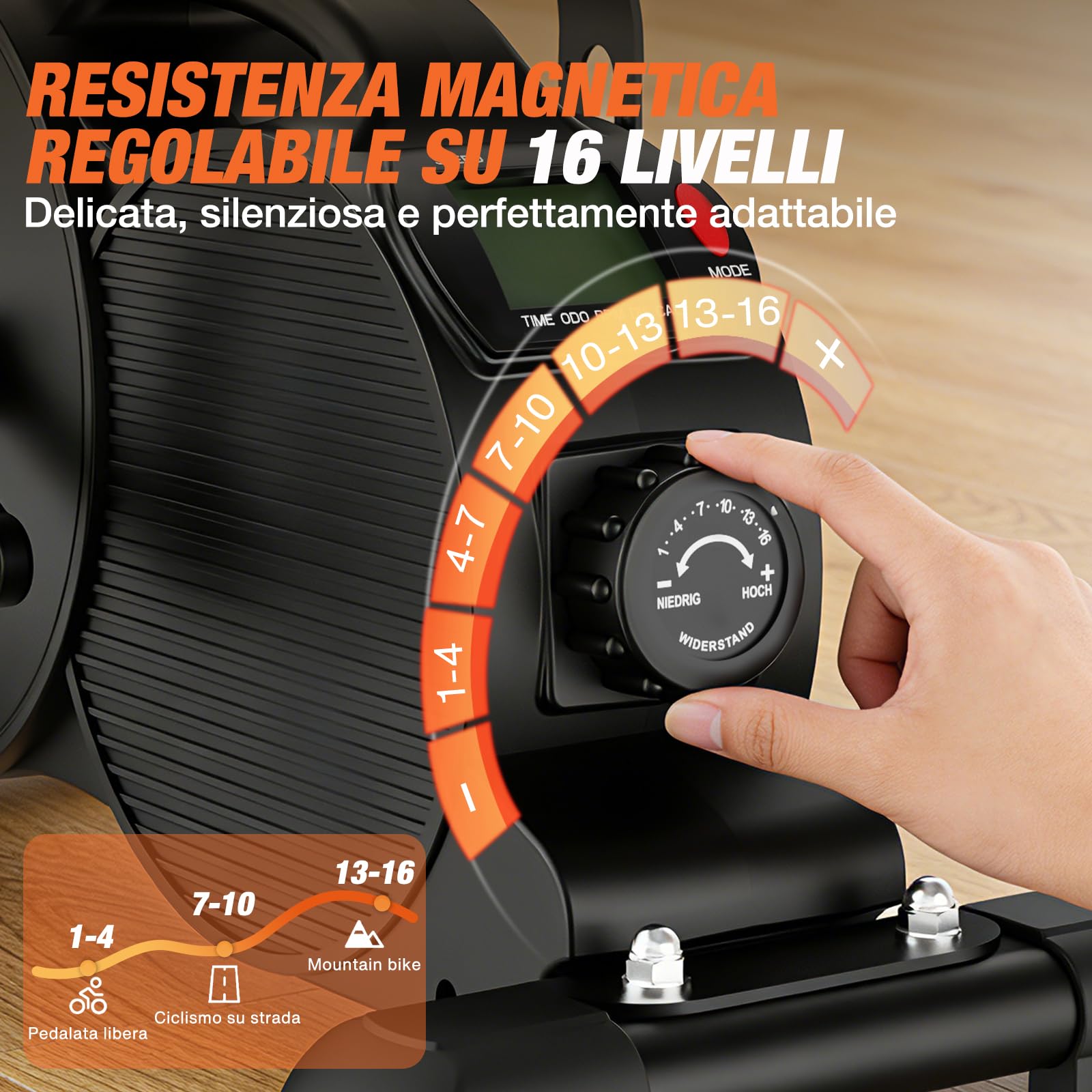 DH FitLife 2026 Pedaliera Magnetica 16 Livelli per Casa, Mini Cyclette da Scrivania con Display, Silenziosa e Antiscivolo, Allenamento Gambe a Basso Impatto, Anziani e Riabilitazione, Fino a 220 kg