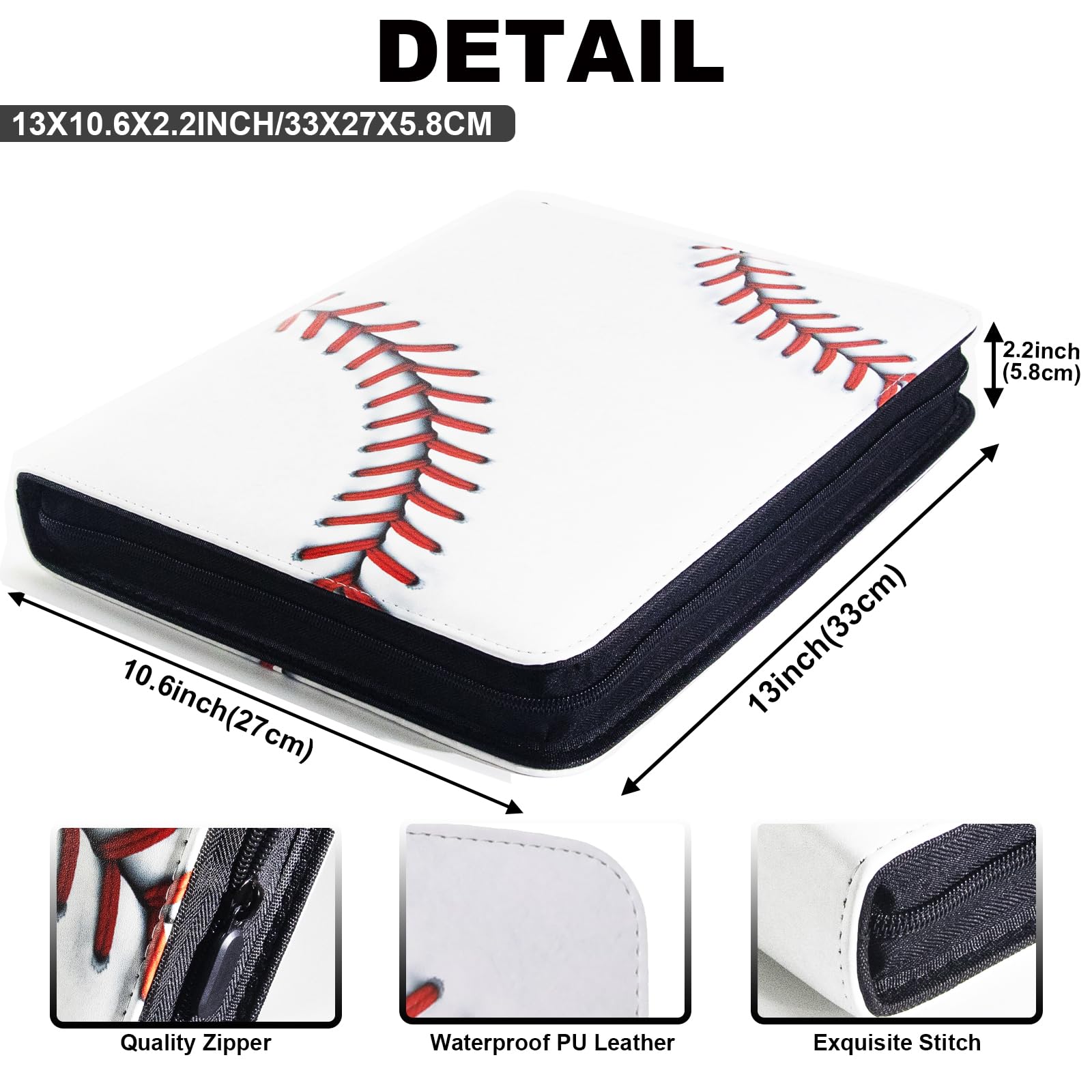 KarlyPro Card Binder 990 Pockets, Trading Card Binder with Sleeves, Baseball Card Binder, Trading Card Albums Sports Card Binder Collectible Fits 990 Cards with 55 Removable Sleeves