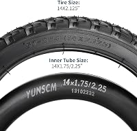 YunSCM 14x2.125 kerékpár gumi és belső cső szett 2db gumi + 2db tömlő 7