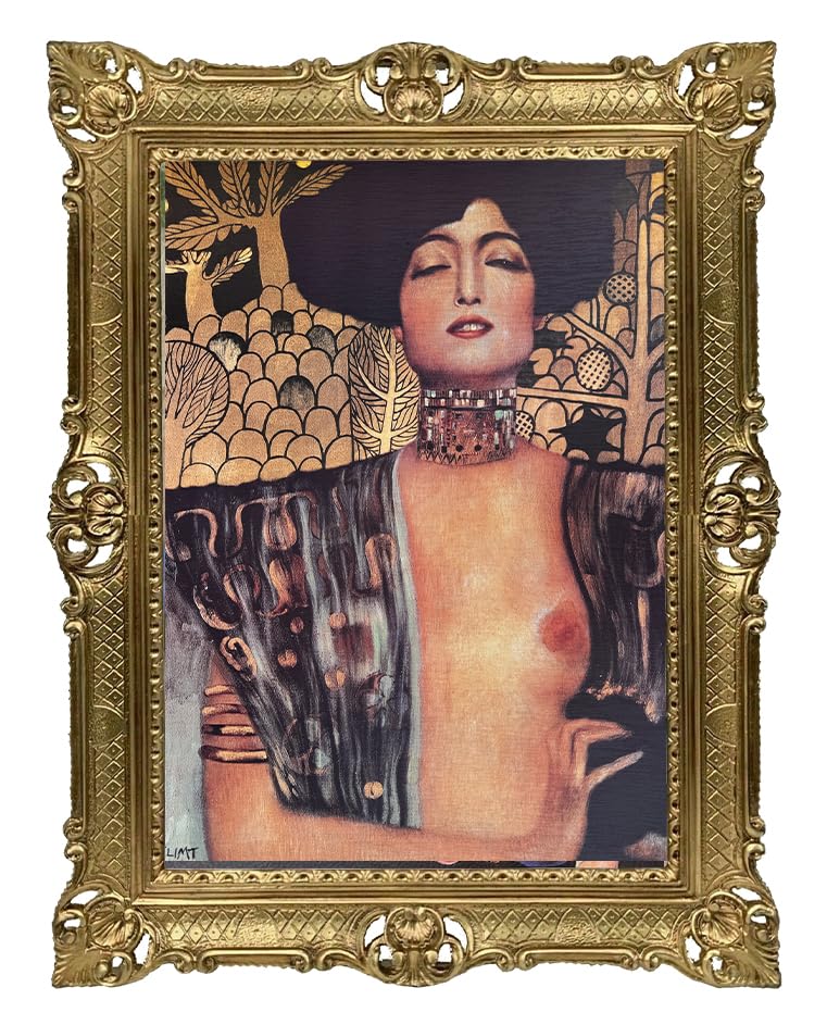 Tableau Gustav Klimt Judith cadre doré 90x70 cm cadeau d'art idéal