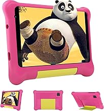 HotLight Tablet for Kids Android 13, Children's Tablet 7 Inches with 5GB RAM 32GB ROM (TF 128GB), Dual Camera, Bluetooth, Parental Control, EVA Case (Pink)