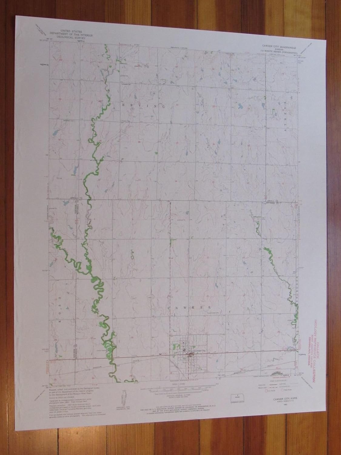 Cawker City Kansas 1963 Original Vintage USGS Topo Map