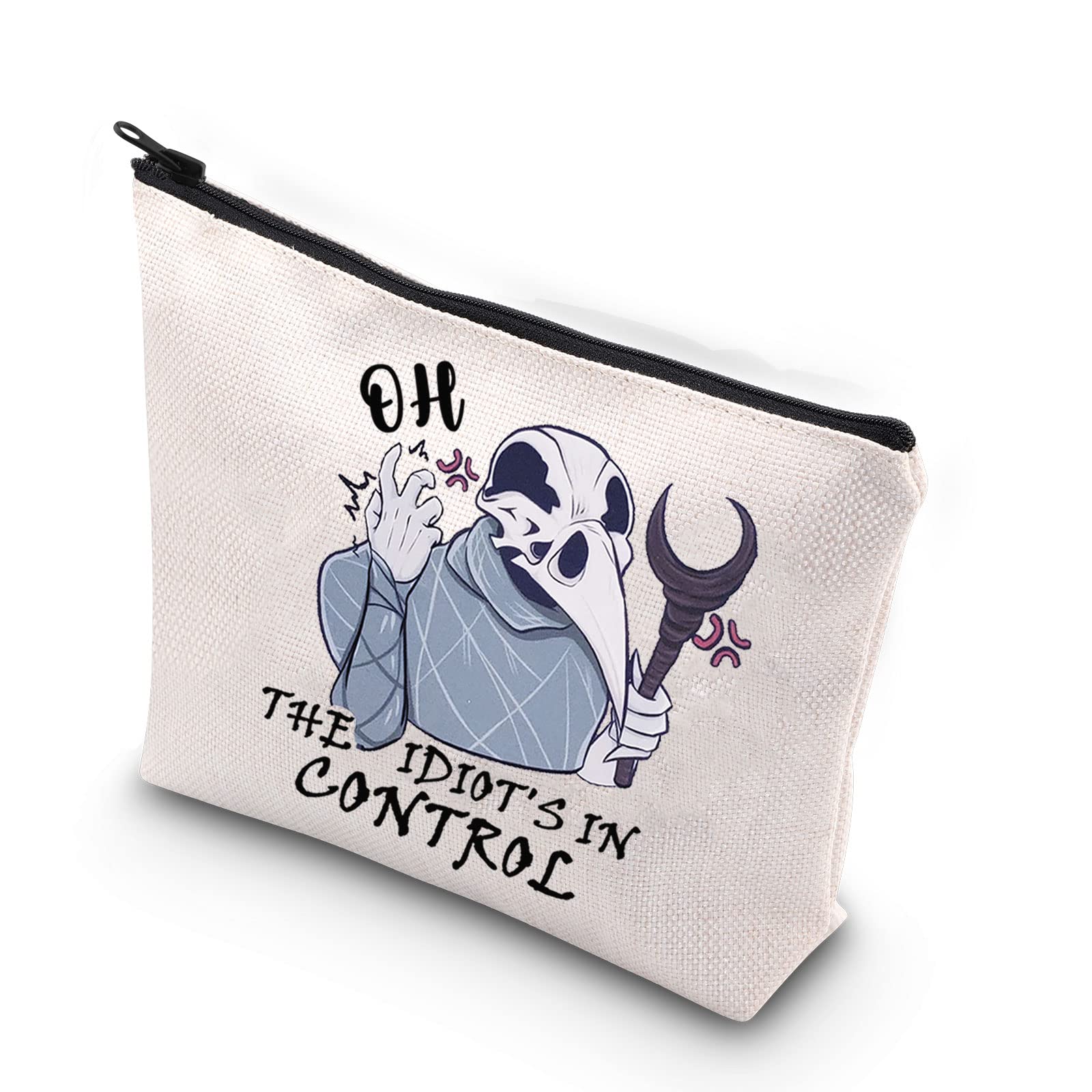 TSOTMO Superhero Cosmetic Bag Oh The Idiot’s In Control Bag Gift For Fan Celestial Gift Mr Knight Skull Gift, Beige, Oh the Idiot