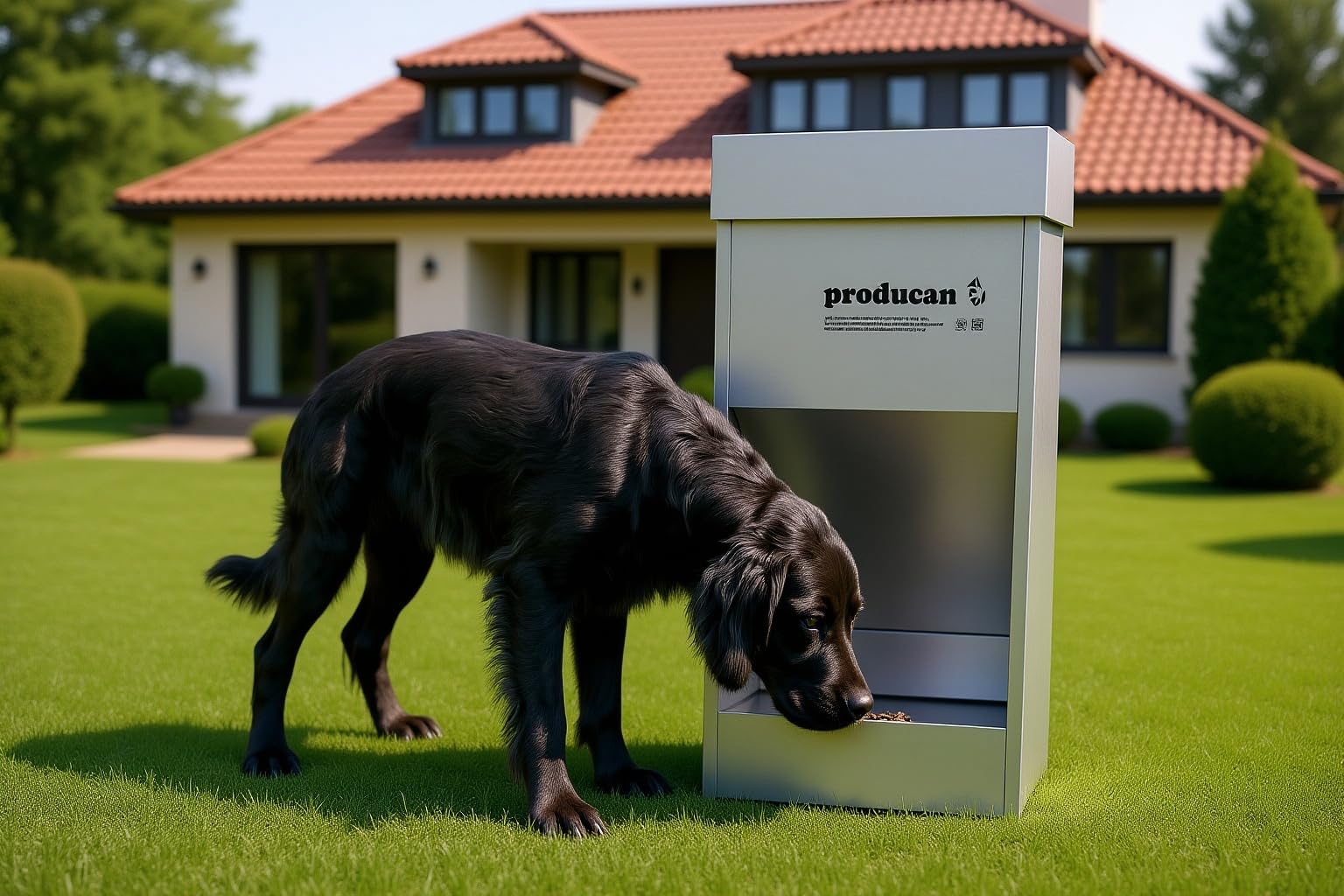 Comedero Automático Inteligente para Perros: Programable, 40 litros, Exterior Dispensador de Comida Profesional para Perros: Programable, Modelo P1
