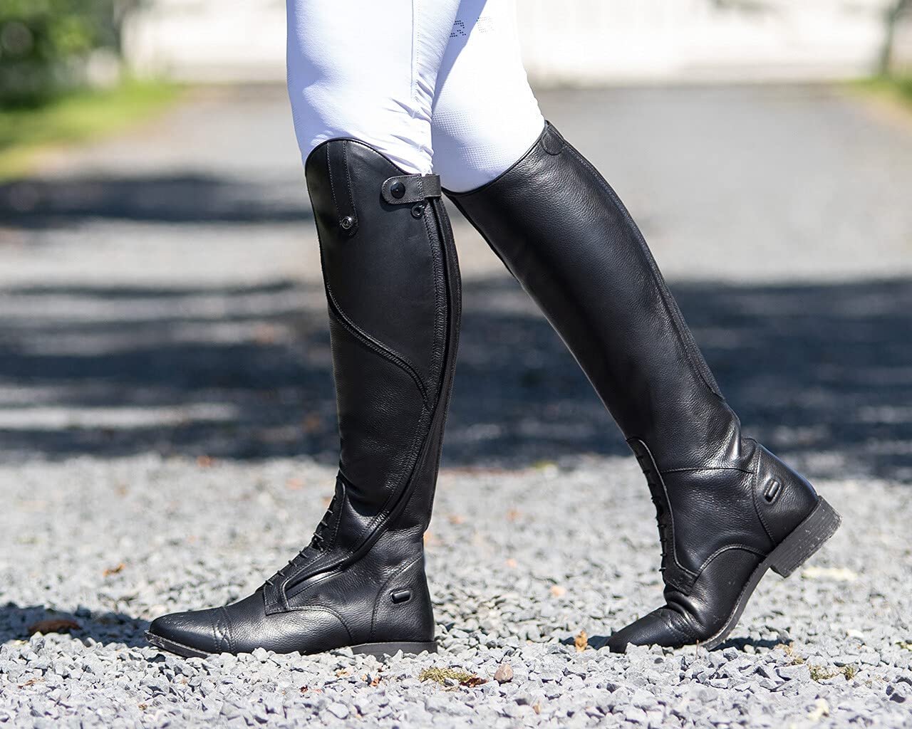 QHP Elegante bota de equitación piel mujer Tamar normal