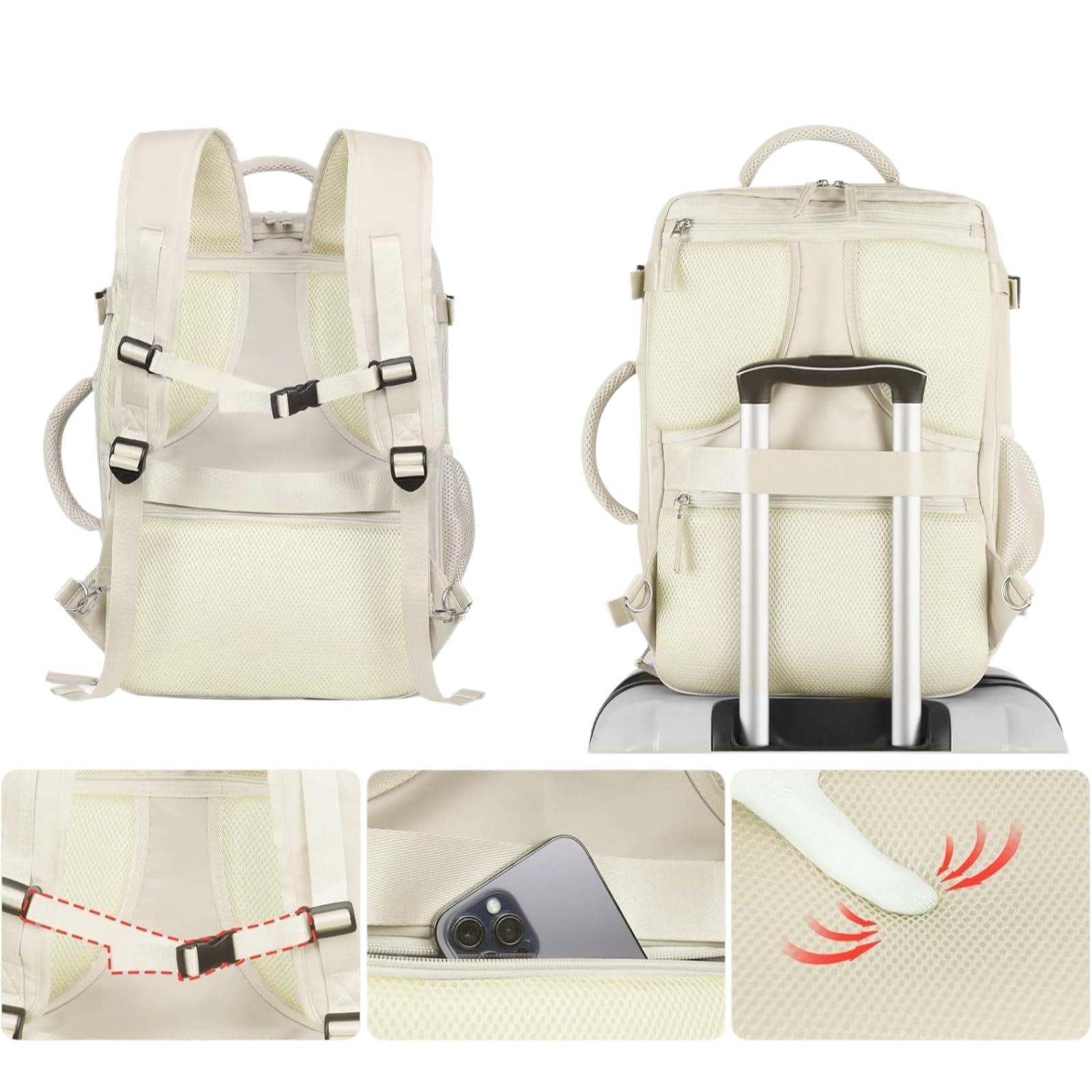 Zaino per Laptop da 16 Pollici, Sacchetto Viaggio Impermeabile con Grande capacità di Stoccaggio, Borsa All'aperto Casual-black-15 Inches