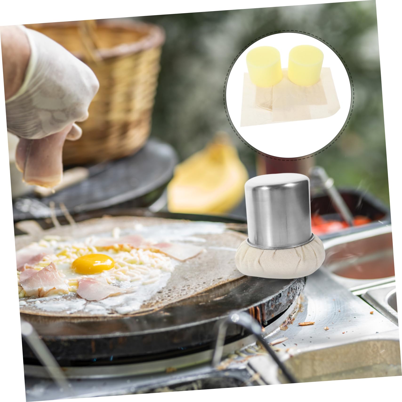 Brosse à Huile De Cuisson Avec 2 Têtes Remplaçables – En Tissu Stable, Pour Crêpes, Grillades Et Cuisson Au Quotidien