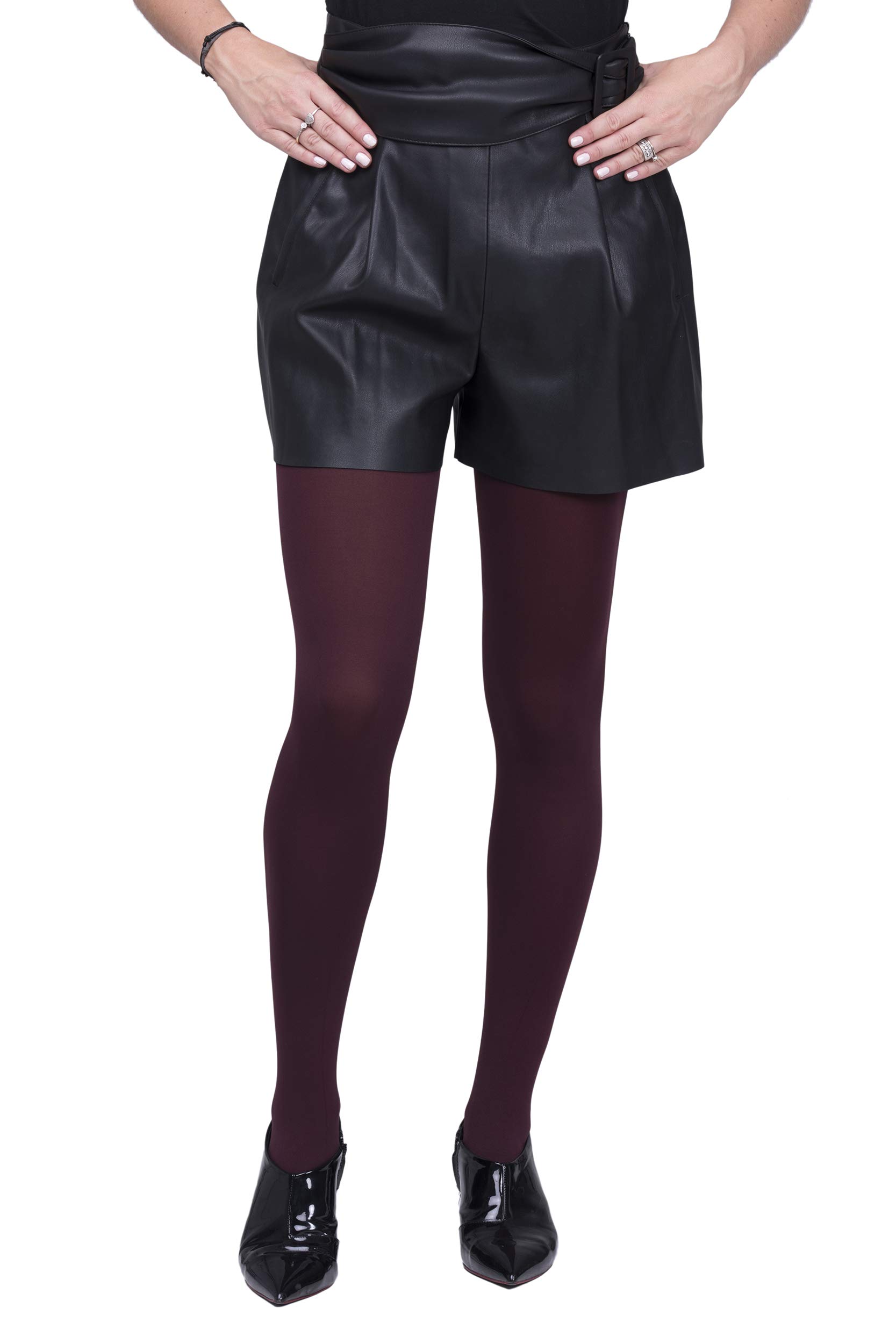 Sentelegri Women's Burgund Opaque Tights, Choose From 18 Fashionable Colours, 100 Denier, Sizes S-Xl (Xlarge, )