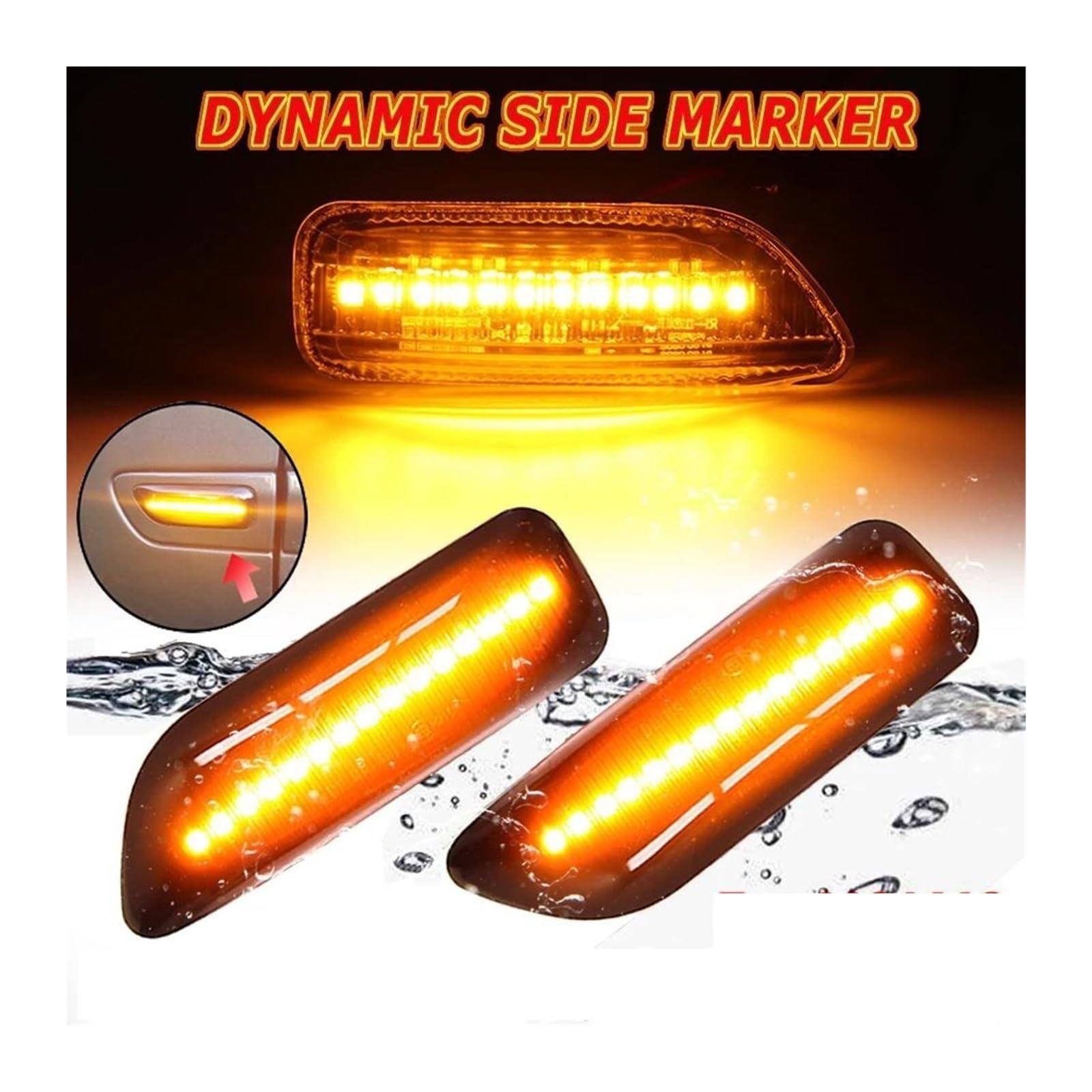 Generico Luci Segnalazione Per Volvo XC90 S80 XC70 V70 S60 2001 2002 2003 2004 2005-2009 Per Indicatori Direzione Dinamici Laterali Per Super Luminosi(Dynamic Smoked Black)