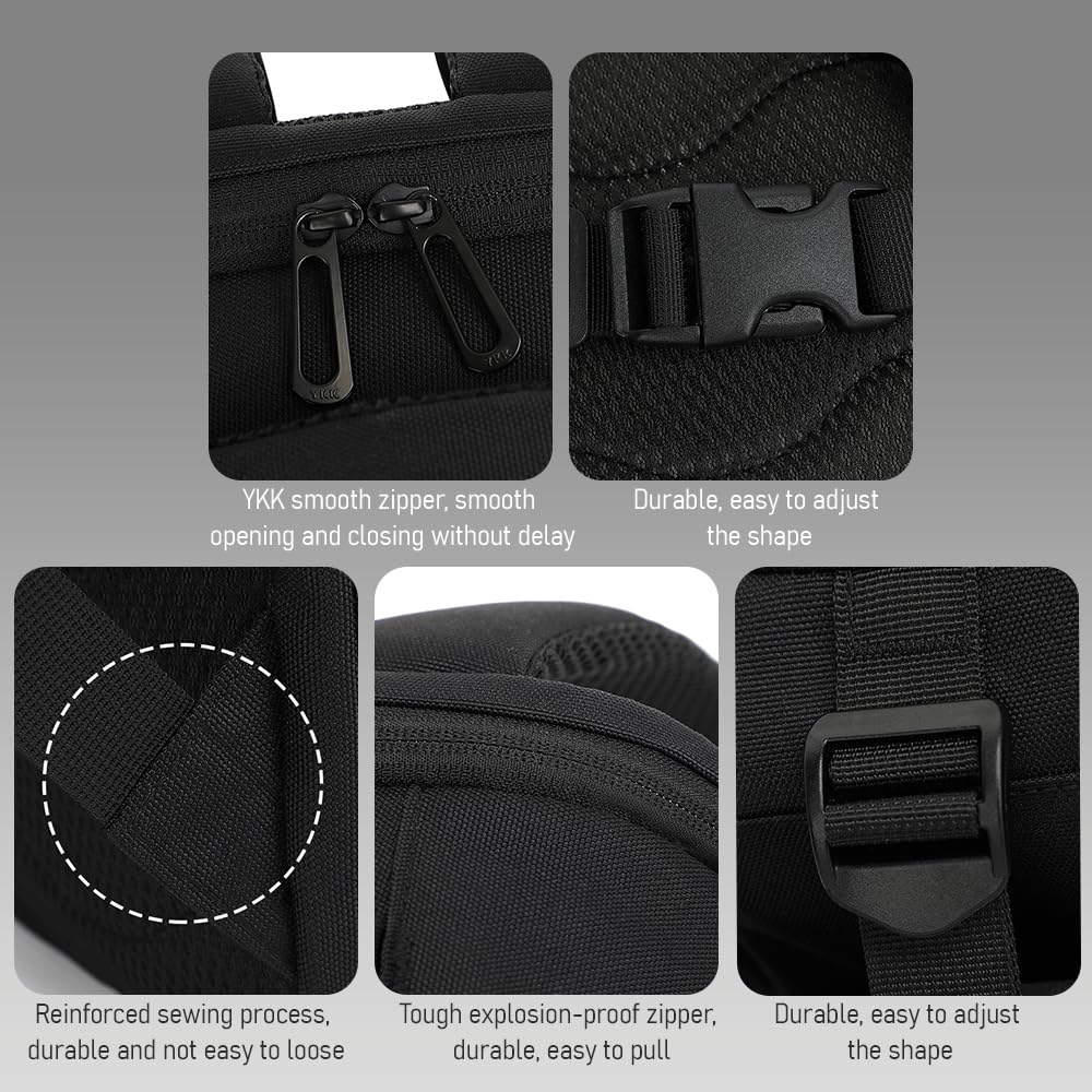 Andoer Zaino per fotocamera, Borsa portaoggetti per fotografia con apertura, laterale disponibile per laptop con divisori flessibili, per laptop, camera, obiettivo, treppiede, borraccia