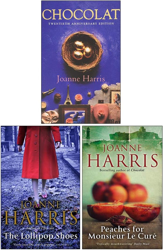 Joanne Harris Chocolat Series 3 Books Collection Set (Chocolat, The Lollipop Shoes, Peaches for Monsieur le Curé)