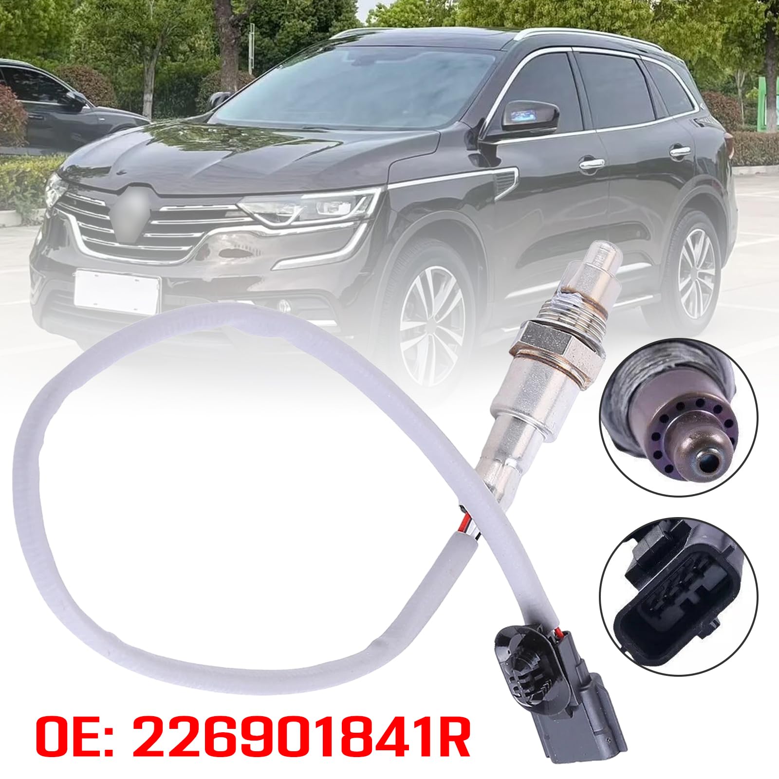 Sensore di ossigeno O2 sonda lambda 226901841R compatibile con Renault Megane per Dacia Dokker per Nissan Juke F15 Pulsar Qashqai per Smart Forfour, sostituisce OE n. 226A41772R 0258030313