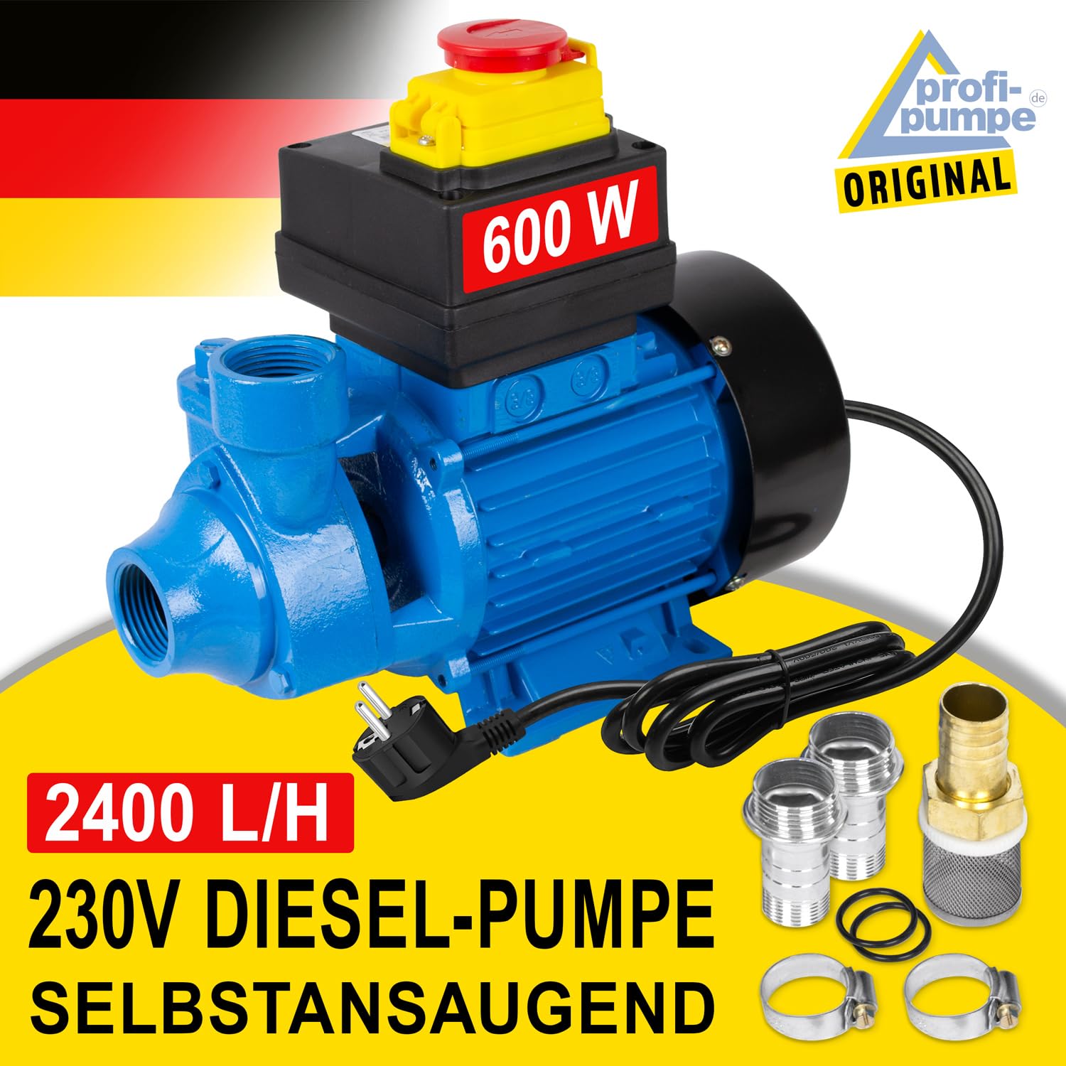 Produktbild von Selbstansaugende Pumpe 230v NEU! 230V- DIESELPUMPE Heizölpumpe Biodiesel-Pumpe DIESEL STAR Kupferwicklung Hochwertigen Messingtüllen Diesel Pumpe