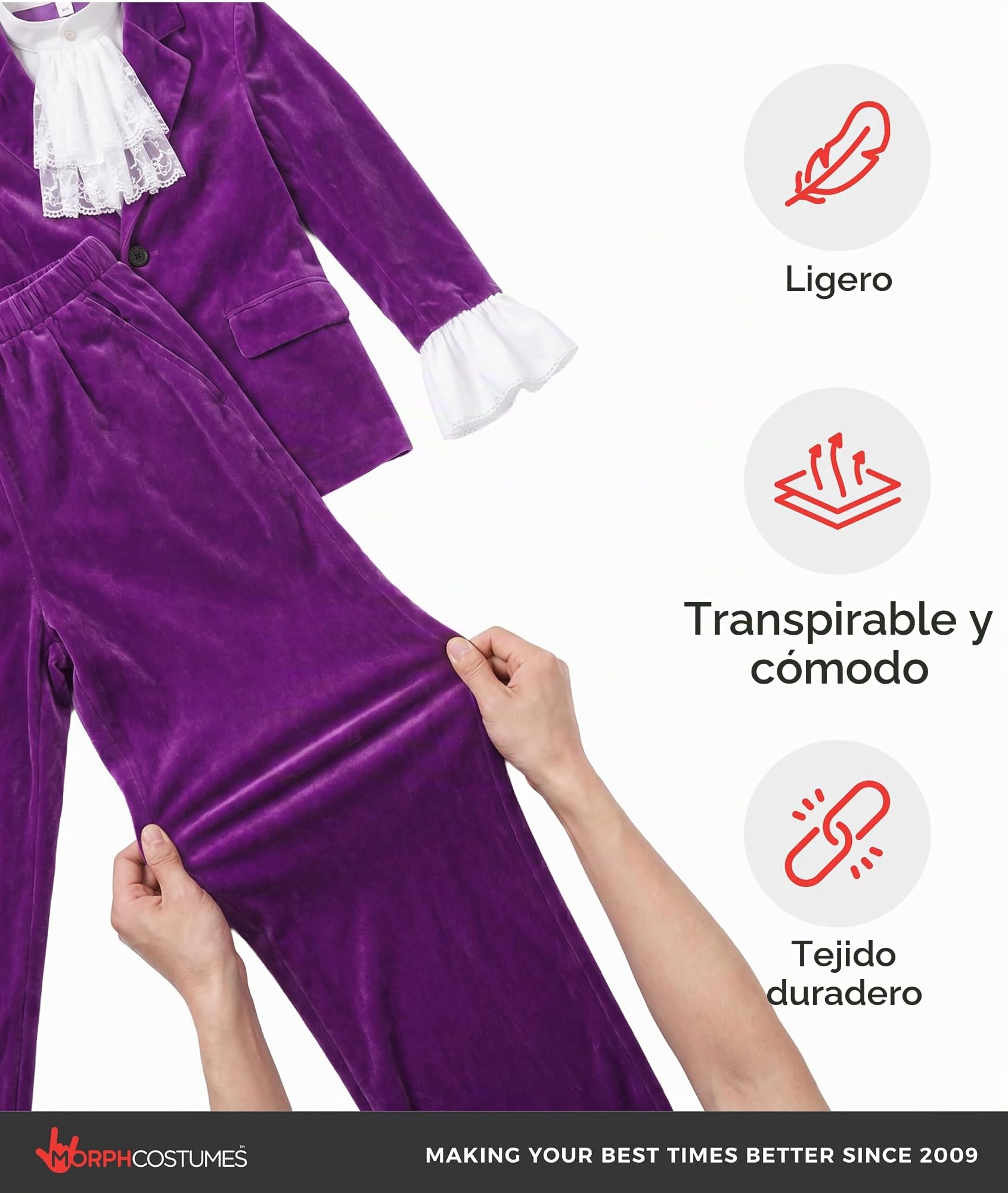 Fun Shack Disfraz Estilo Años 60 70 Hombre Adulto Chaqueta Morada Volantes Pantalón Camisa Chorrera Discoteca Carnaval