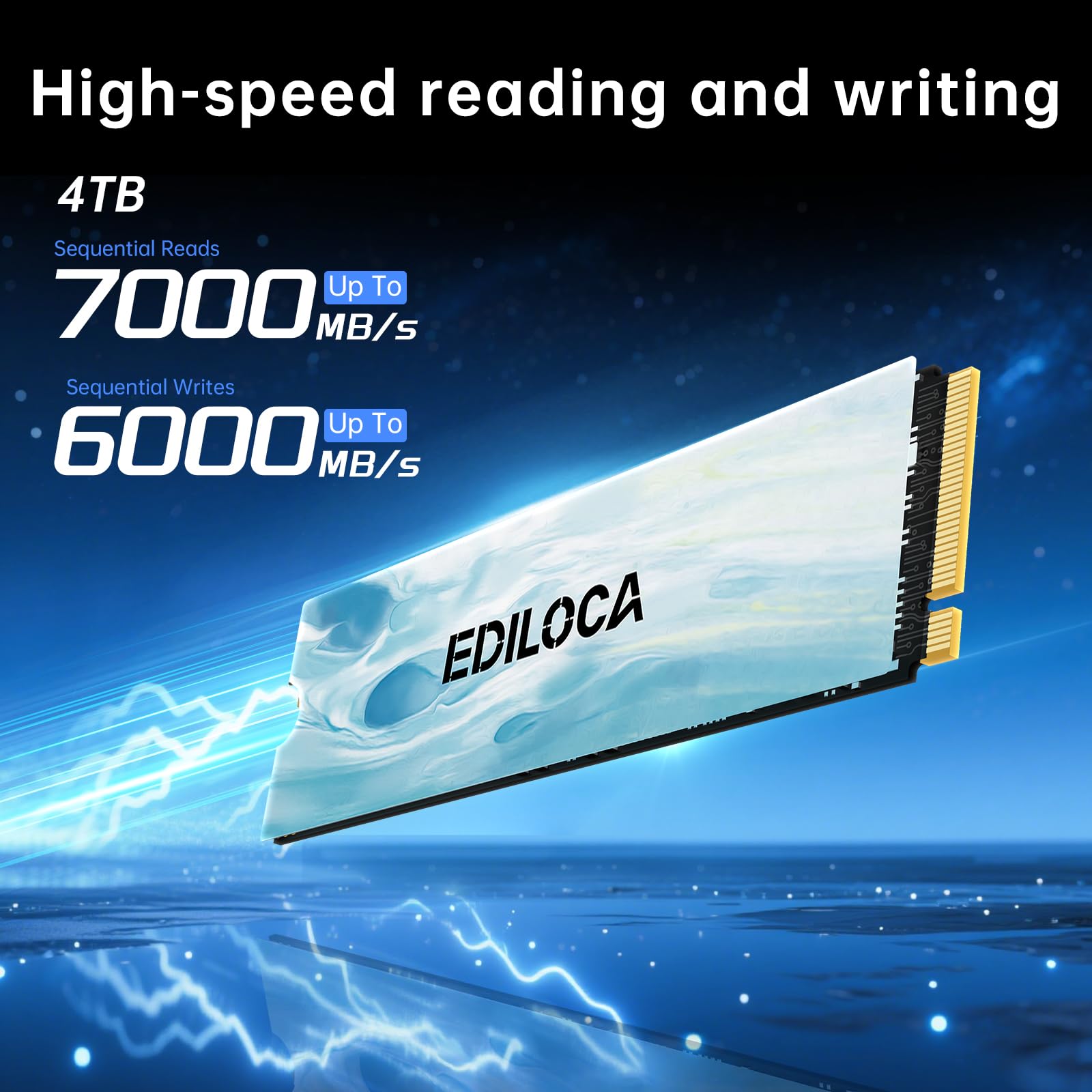 Ediloca EN880E M.2 SSD 4TB NVMe SSD M2 2280 PCIe Gen 4x4, Read Up to 7000MB/s, Internal Solid State Drive for Laptop Desktop