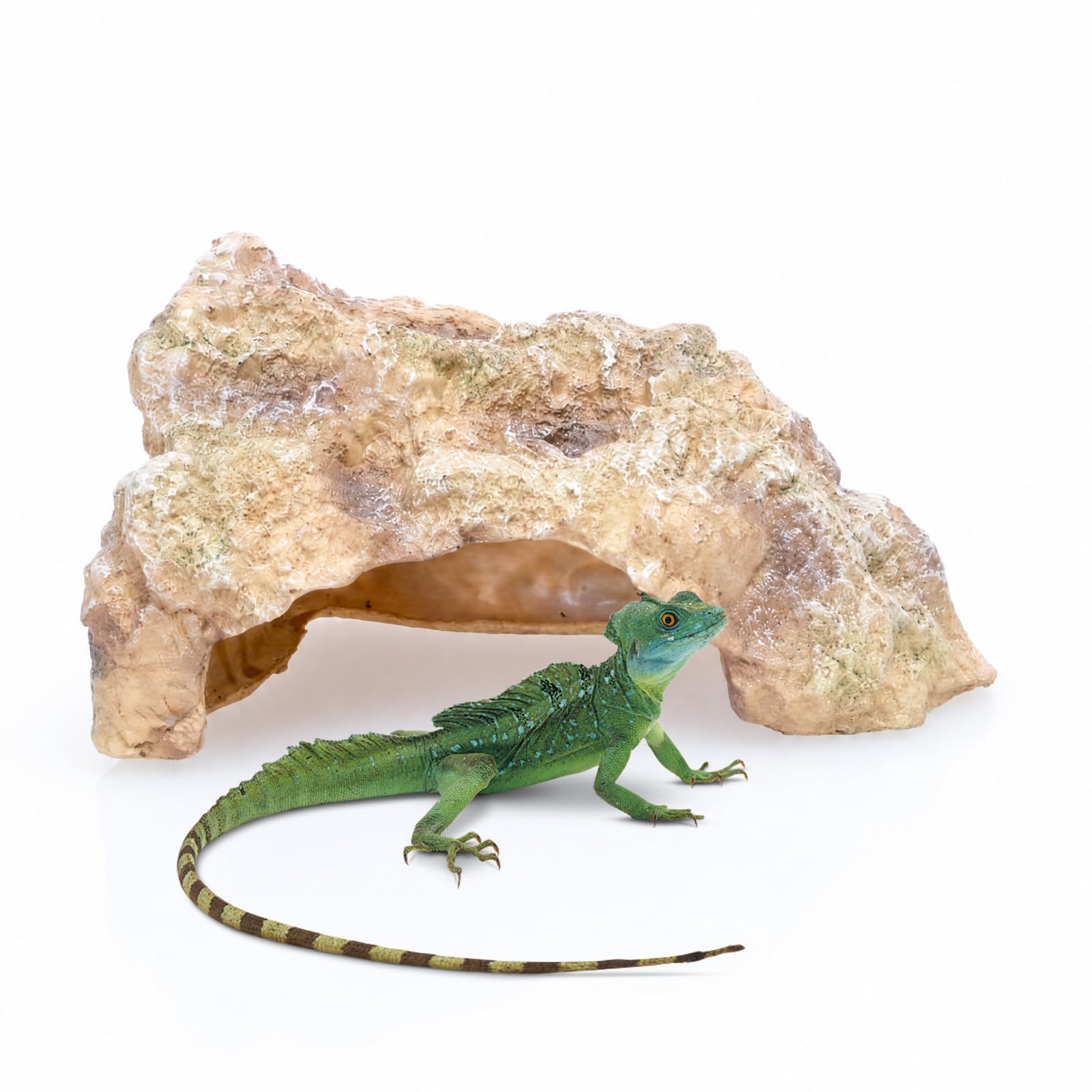 Reptile Hide Cave,Large Resin Rock Hideout Bearded Dragon Gecko Tortoise