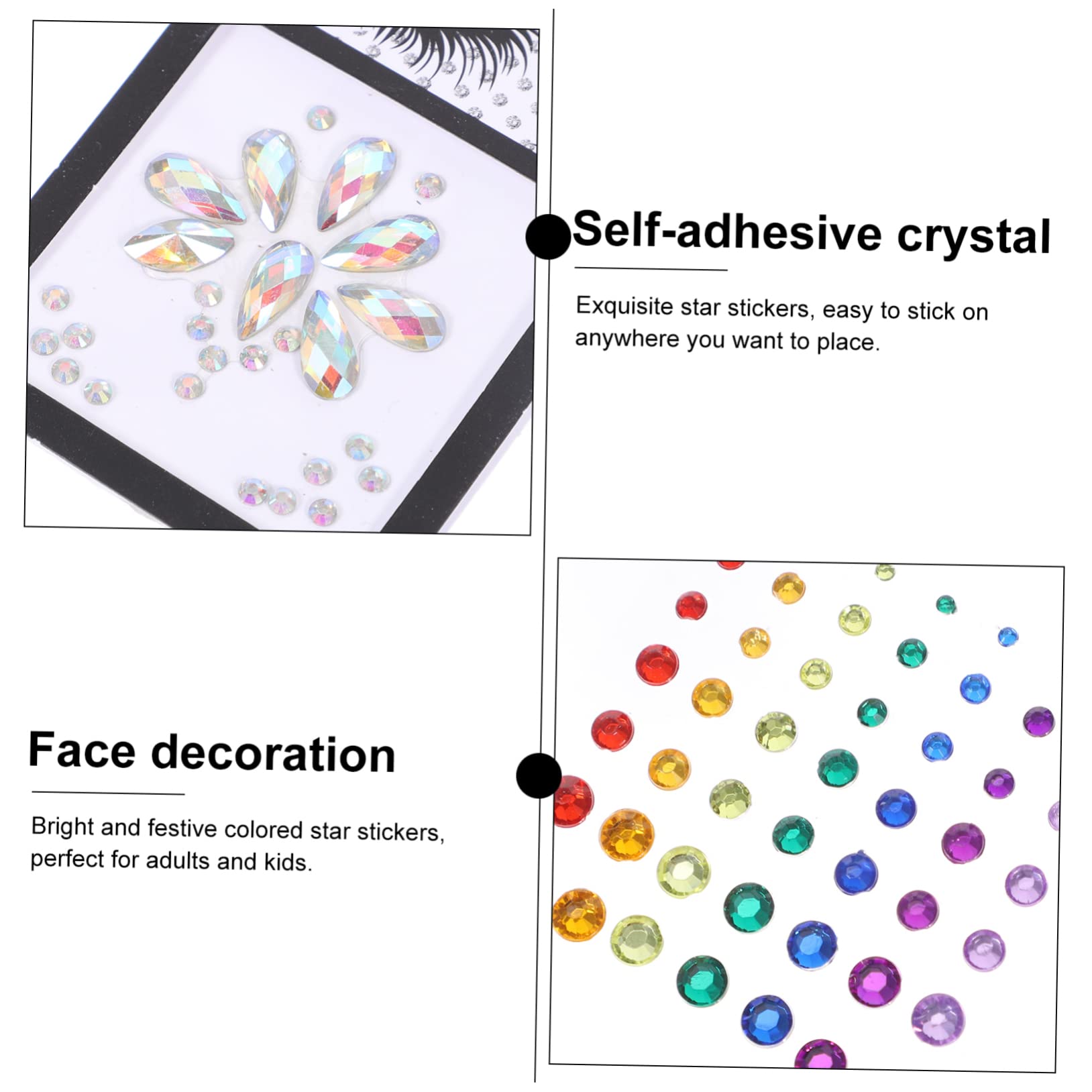 Healvian 32fogli Gemme Adesive Per Viso e Corpo Stick Face Jewels Brillantini Per Festival Halloween Cosplay e Feste Mascherate Design Variegato Per Decorazioni Uniche