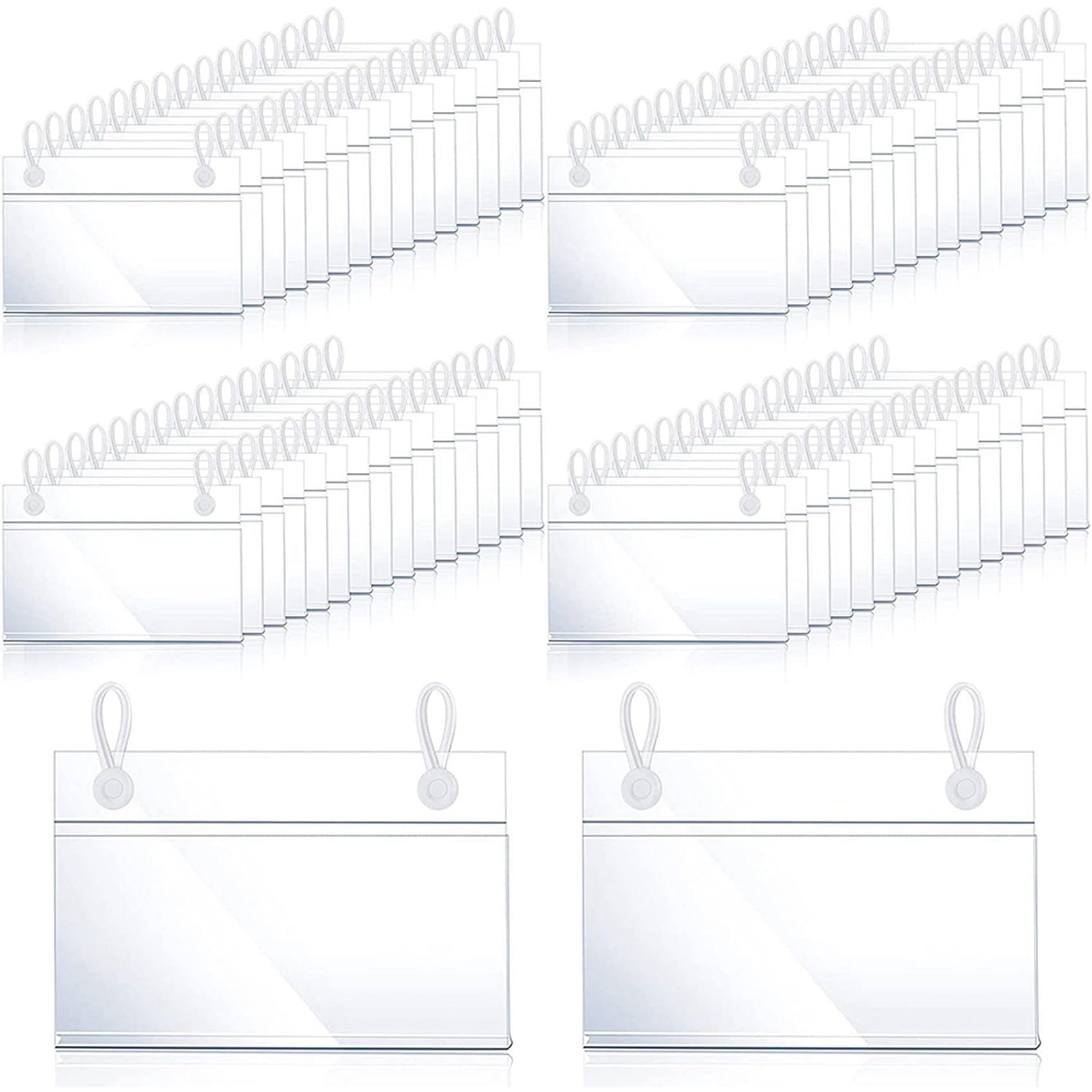 Porte-ÉTiquettes en Plastique Clips de Suspension de Billets D'ÉTiquette Prix avec Fermeture de Verrouillage de de Bouton Facile pour L'ÉPicerie Du Marché Du Panier(300)