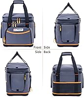 Vista 8 de Estuche de transporte de viaje de doble capa para Jackery Explorer 500 – Bolsa de almacenamiento portátil de estación de energía con fondo duro Gris