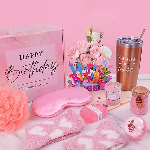 Miniatura 7 de CUTEUP Regalos de cumpleaños para mujeres, juego de baño de feliz cumpleaños, regalos relajantes de spa, cestas de ideas para mujeres, cesta de