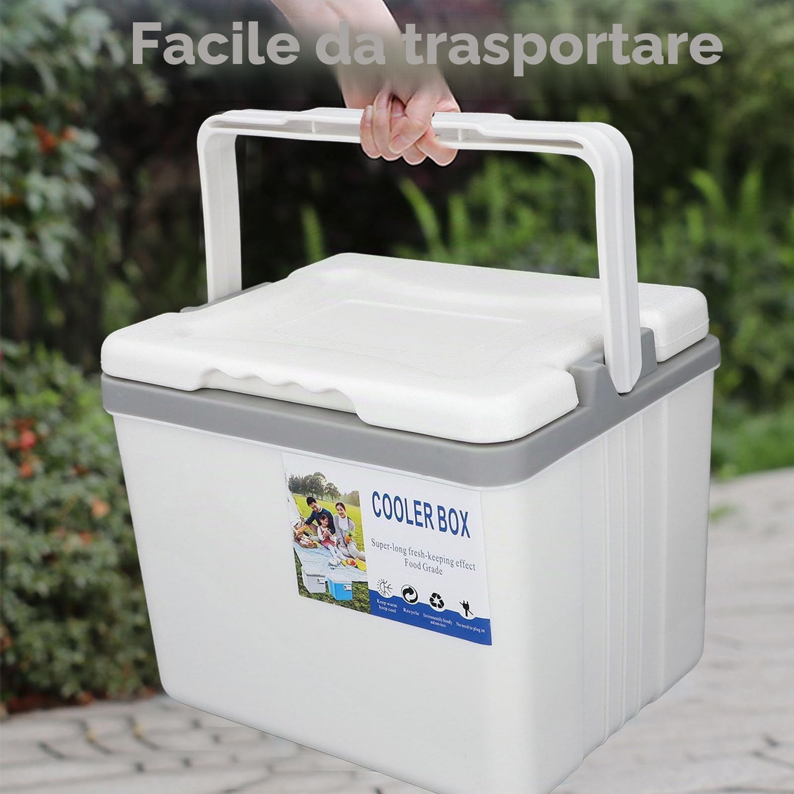 Borsa frigo portatile coibentata, scatola frigo da 6 litri, borsa frigo da campeggio, borsa termica rigida per pranzo coibentata con ritenzione di ghiaccio e maniglie resistenti