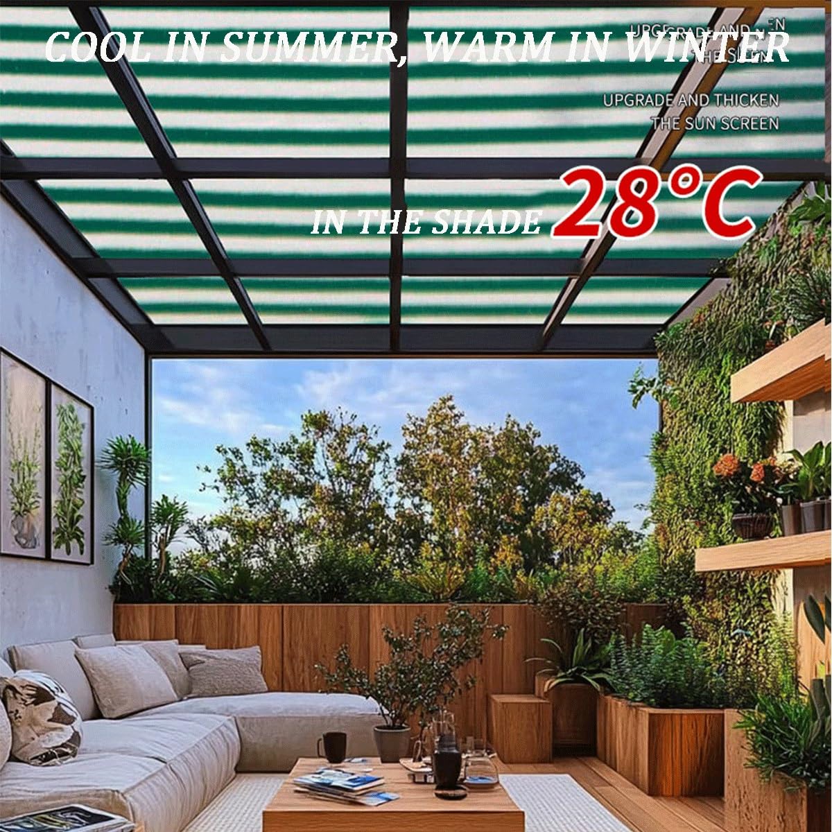 Malla de sombreo con Bloqueo UV para Jardines e invernaderos - Tejido de Alta Densidad para protección Solar (2 m x 18 m) - Ideal para Cubrir y Proteger Plantas de Exterior.