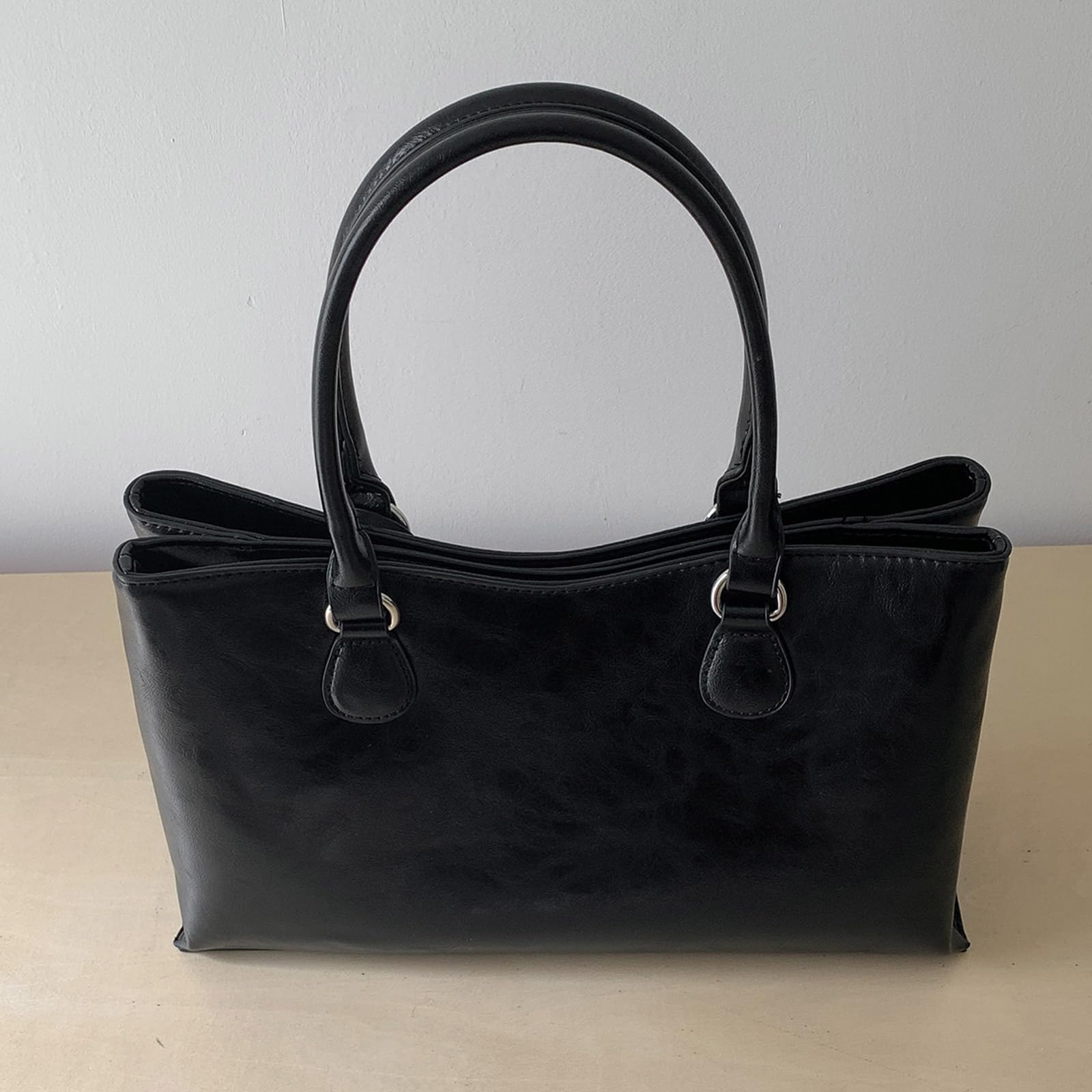 Moda PU cuero espacioso bolsa de trabajo ligero bolsas con asa superior para viajes oficina viaje y uso diario mensajero unisex
