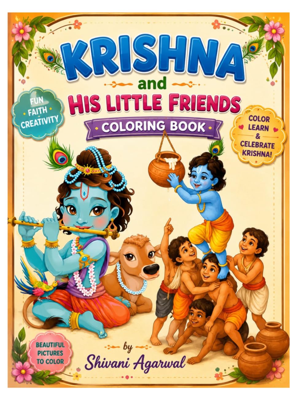 Krishna and his friends: Colouring book