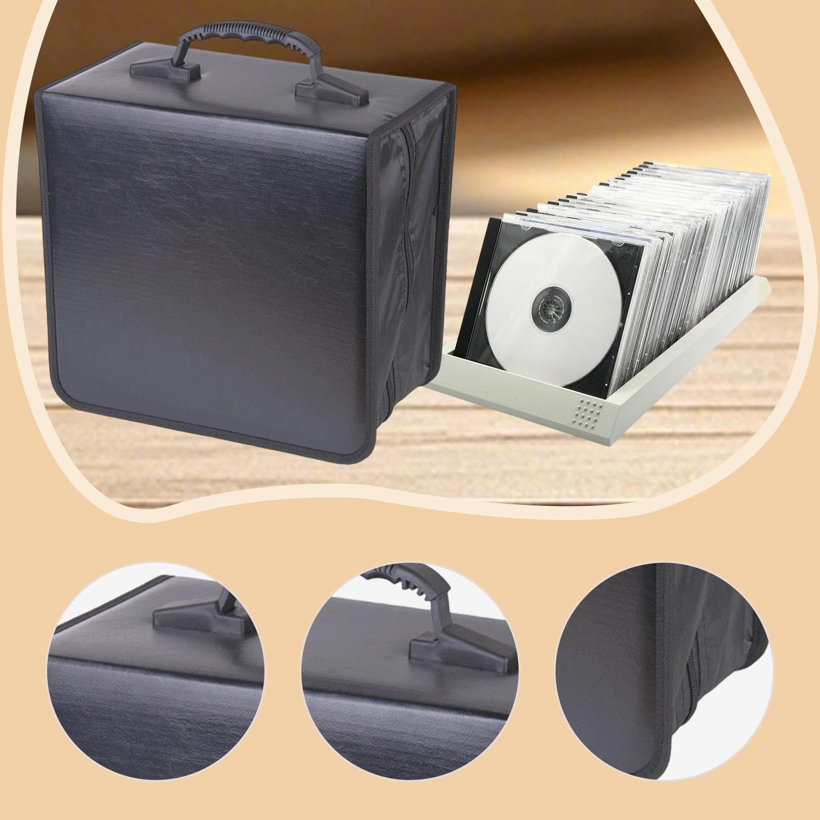 Custodia Porta CD con capacità 400, Borsa da Viaggio Riutilizzabile, Raccoglitore per libreria, Auto, Viaggi, casa