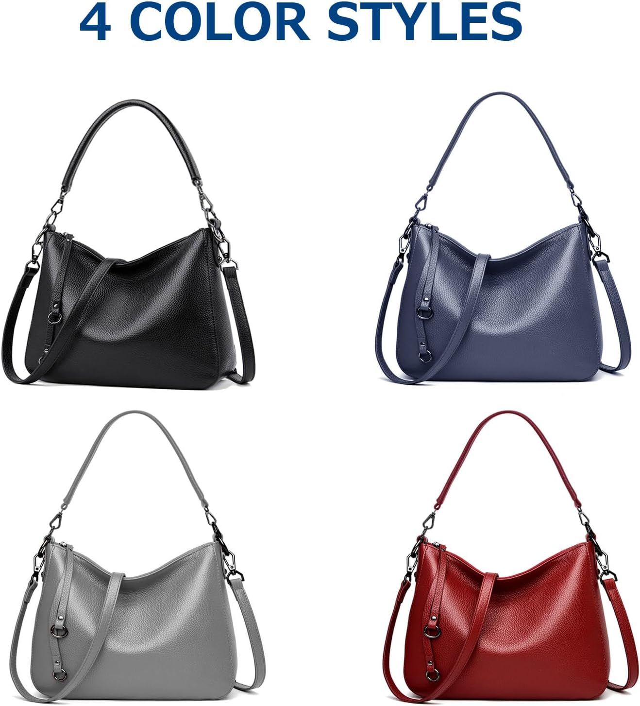 Genuine Leather Hobo Purses for Women Large Crossbody Bag Treny Tote Shoulder Satchel Bag - Image 7