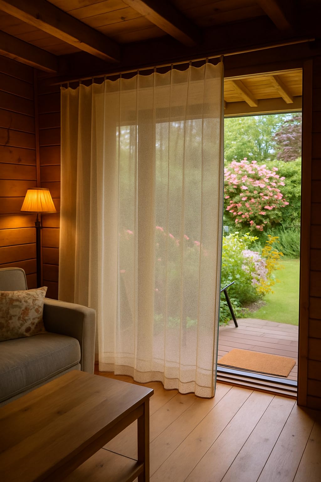 Mosquitera Cortina con Anillas para Puerta de Ventana con Flecos de Red densa Interior y Exterior protección contra Insectos Moscas Mosquitos Puerta de Ventanas Sala de Estar Dormitorio 150x250 cm