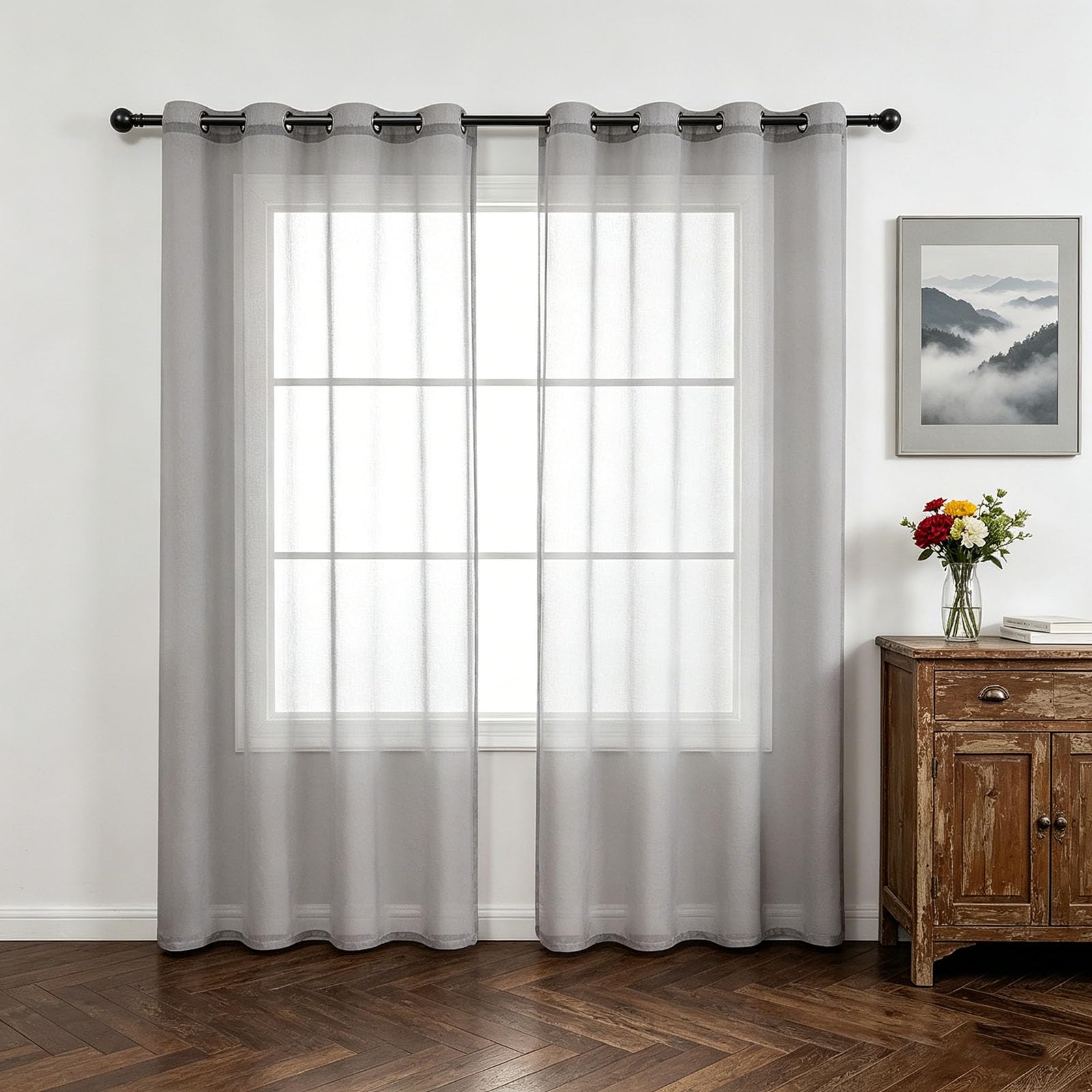 Rideau pour chambre en tulle transparent pour créer une ambiance douce et tamisée