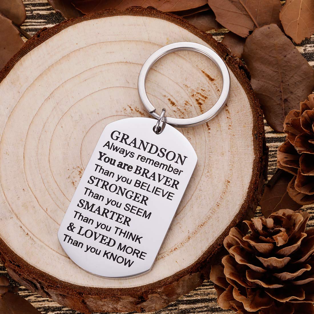 JMIMO Portachiavi per nonna, regalo per nipote, nipote, nipoti, albero genealogico, regalo per nonna, Argento, Etichettalia unica