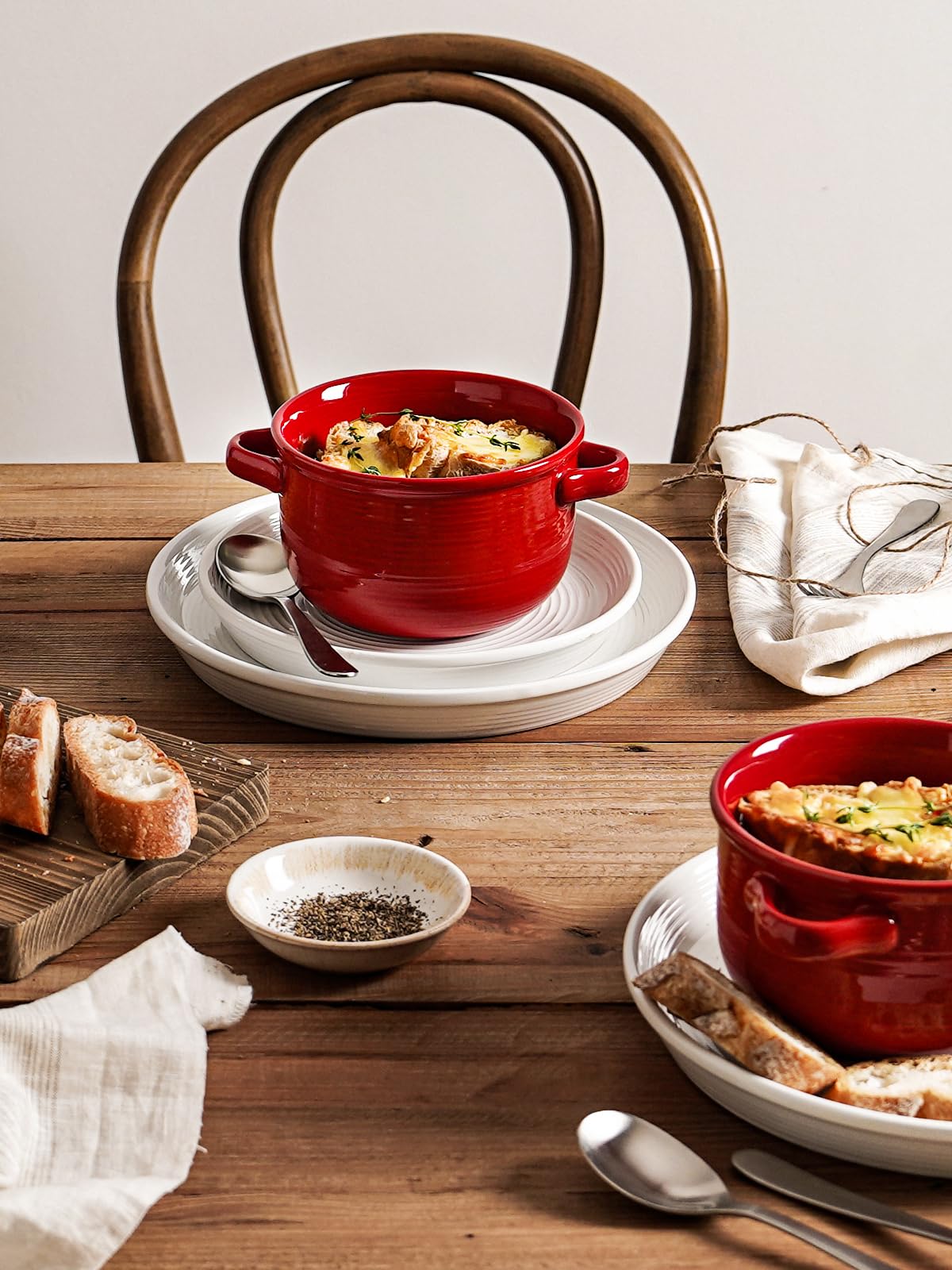 Amazon.com | LE TAUCI Soup Bowls with Handles - 28 oz Lead-Free