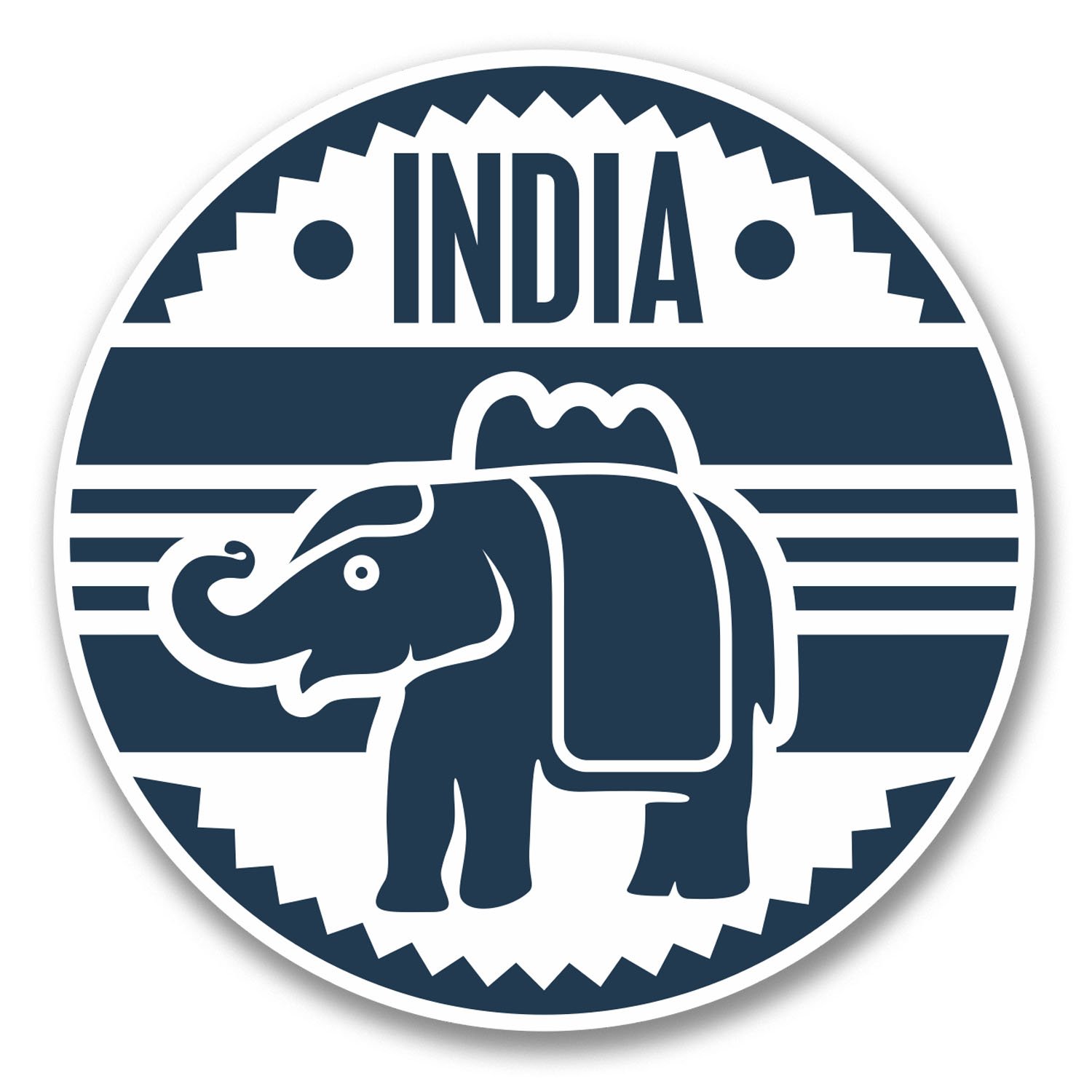 2 x 10cm India Vinyl Sticker Decal Luggage Travel Indian Flag Elephant Fun #6407 (10cm x 10cm)