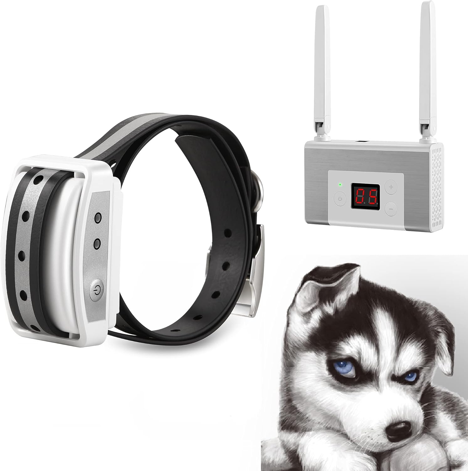 Blingbling Petsfun Electric Wireless Dog Fence System, Pet Containment System with Waterproof and Rechargeable Training Collar Receiver for 1 Dogs Pets Container Boundary (White) : Blingbling Petsfun : Pet Supplies