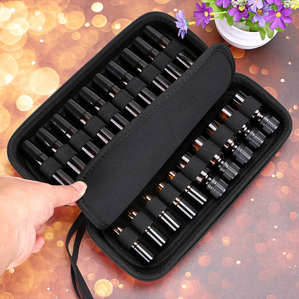BTSKY EVA 20 bottiglie di olio essenziale, può contenere 10ml rullo, 10 ml, bottiglie da 5 ml, durevole impermeabile hard shell olio essenziale smalto per unghie Bag Organizer (bottiglie non incluse)