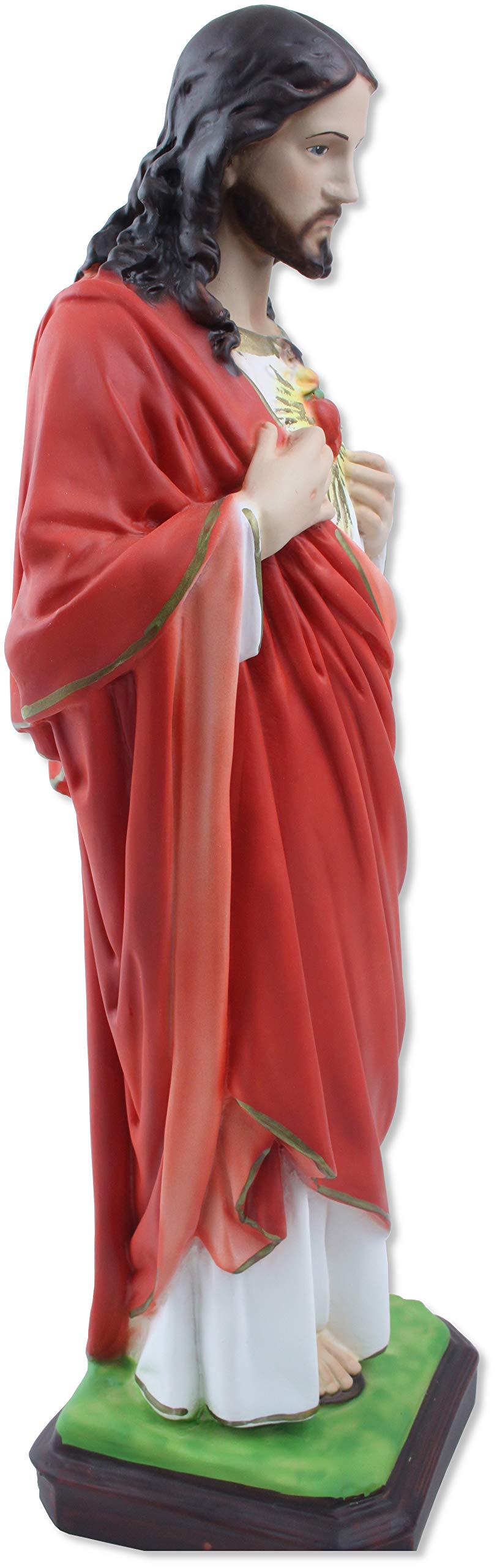 Proposte Religiose Statua del Sacro Cuore di Gesù in resina. Altezza cm 40. Dipinta a mano.