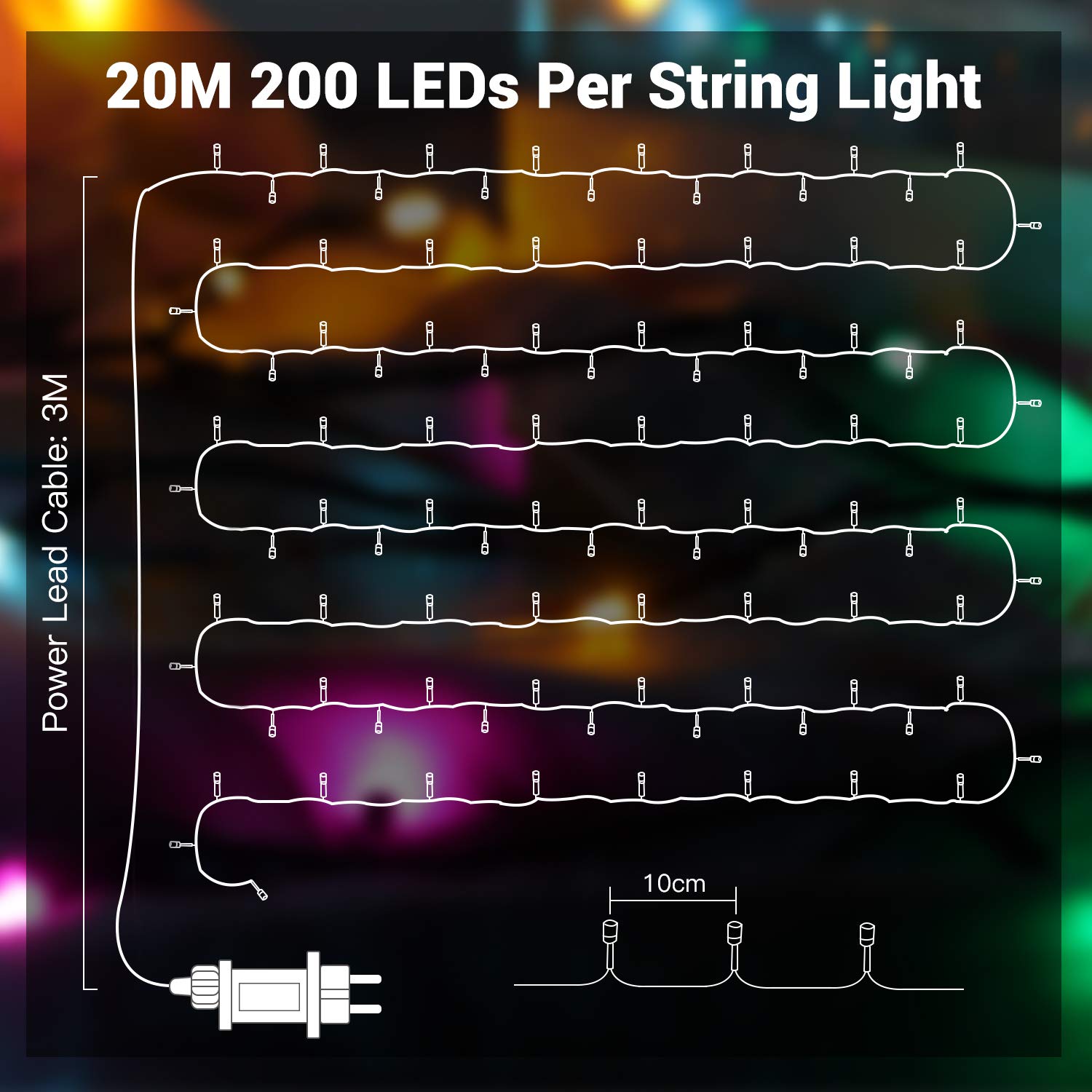 400 LED Cluster Lichtketting Kerstverlichting Warm Wit Binnen/Buiten 8 m