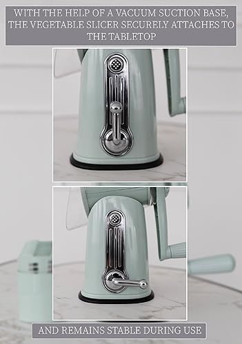 Miniatura 5 de Rallador de queso giratorio 5 en 1 con asa, rallador rotativo, rebanador de verduras, triturador, rallador de zanahoria, molinillo de nueces y