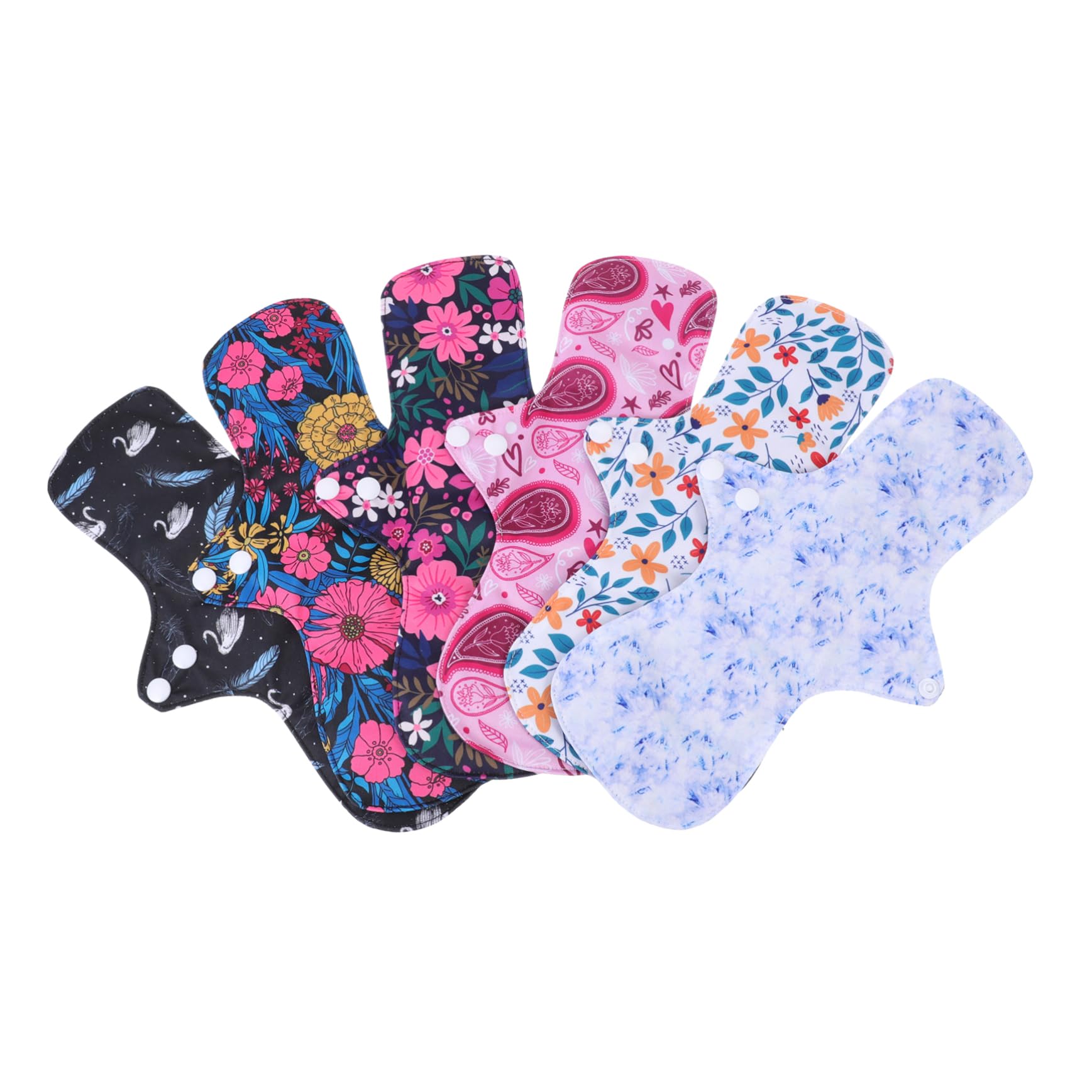 Beaupretty 6 Compresas Reutilizables para Adultos y Material Pul Transpirable Alta Capacidad de Absorción Color Aleatorio Ideales para Uso al Aire Libre y Viajes