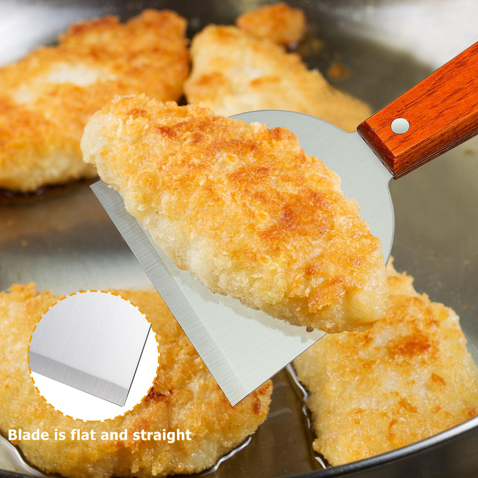 UPKOCH Spatola Pizza Triangolare in Acciaio Inossidabile Raschietto tagliapasta con Manico Pancake Spatola Turner per Barbecue Grill Cottura 19 x 10,3 cm