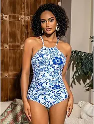 Maiô feminino emagrecedor com controle de barriga, gola alta, peça única