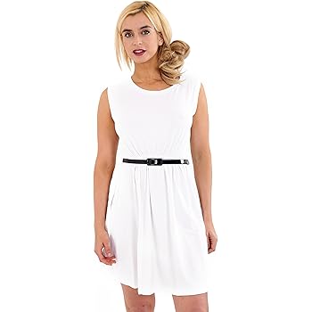 plain white skater dress