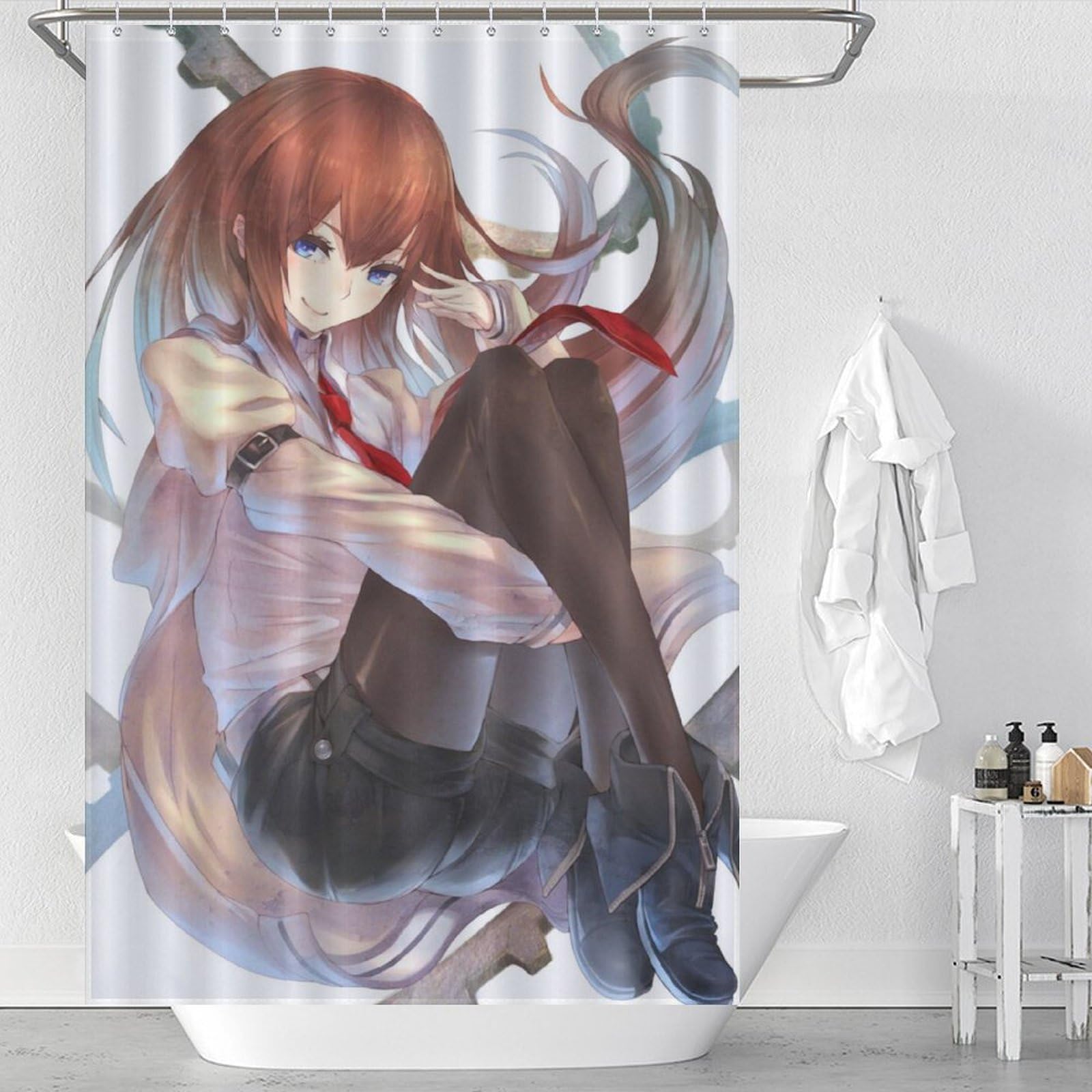 Amazon｜シャワーカーテン かわいい キャラクター柄 STEINS GATE