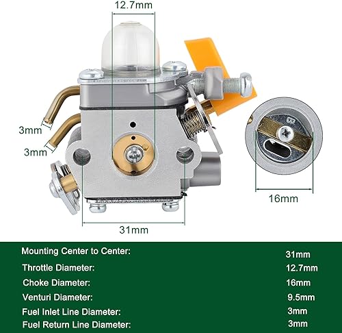 Miniatura 5 de 308054013 Carburador de 26 cc para Ryobi CS26 CS30 SS26 SS30 Homelite Craftsman 30cc 26cc Trimmer Weedeater Reemplazar C1U-H60 308054012 308054004