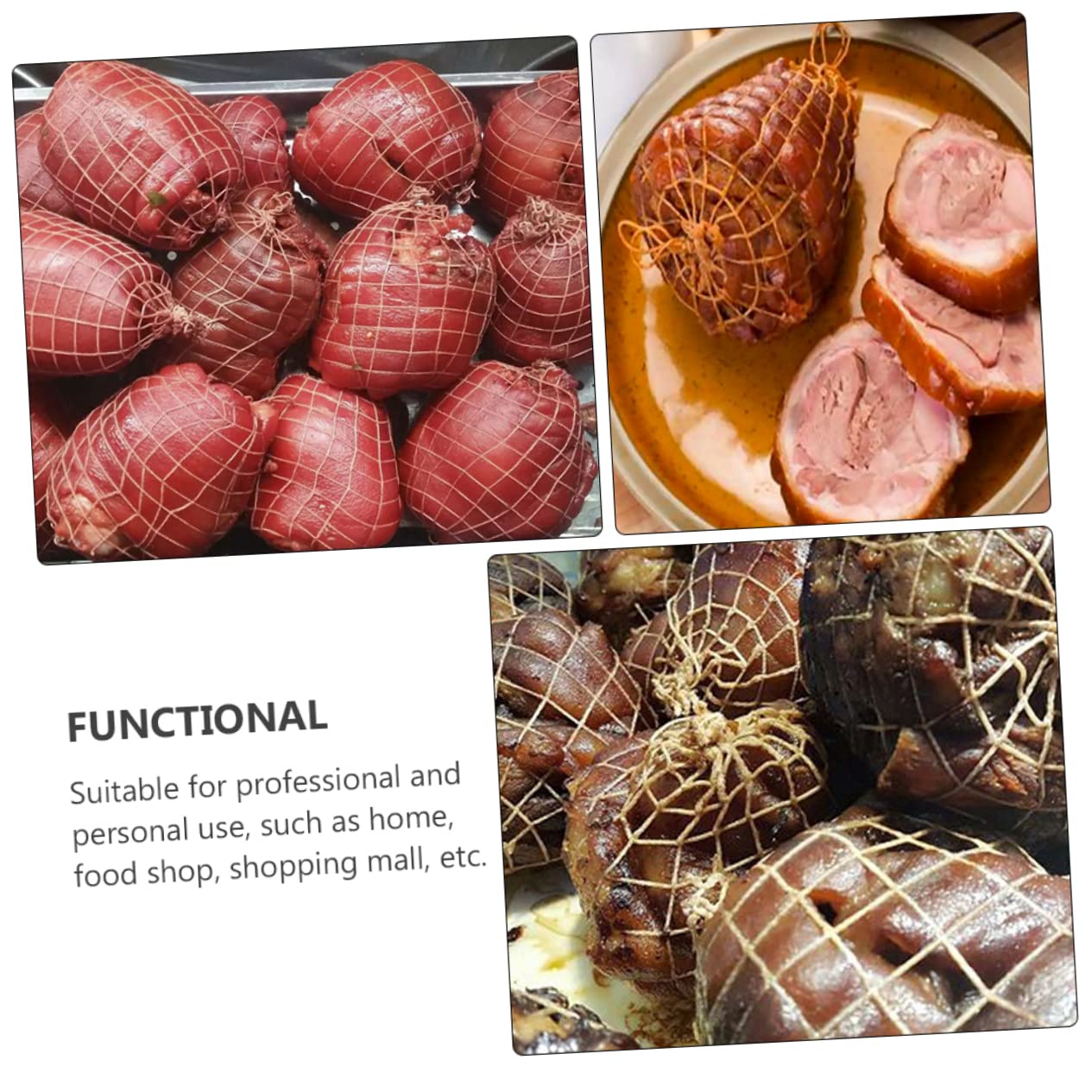 Filet à Viande En Coton élastique - 2 Pièces, 300 Cm - Pour Jambon, Saucisses, Rôtis - Cuisine Professionnelle - 7